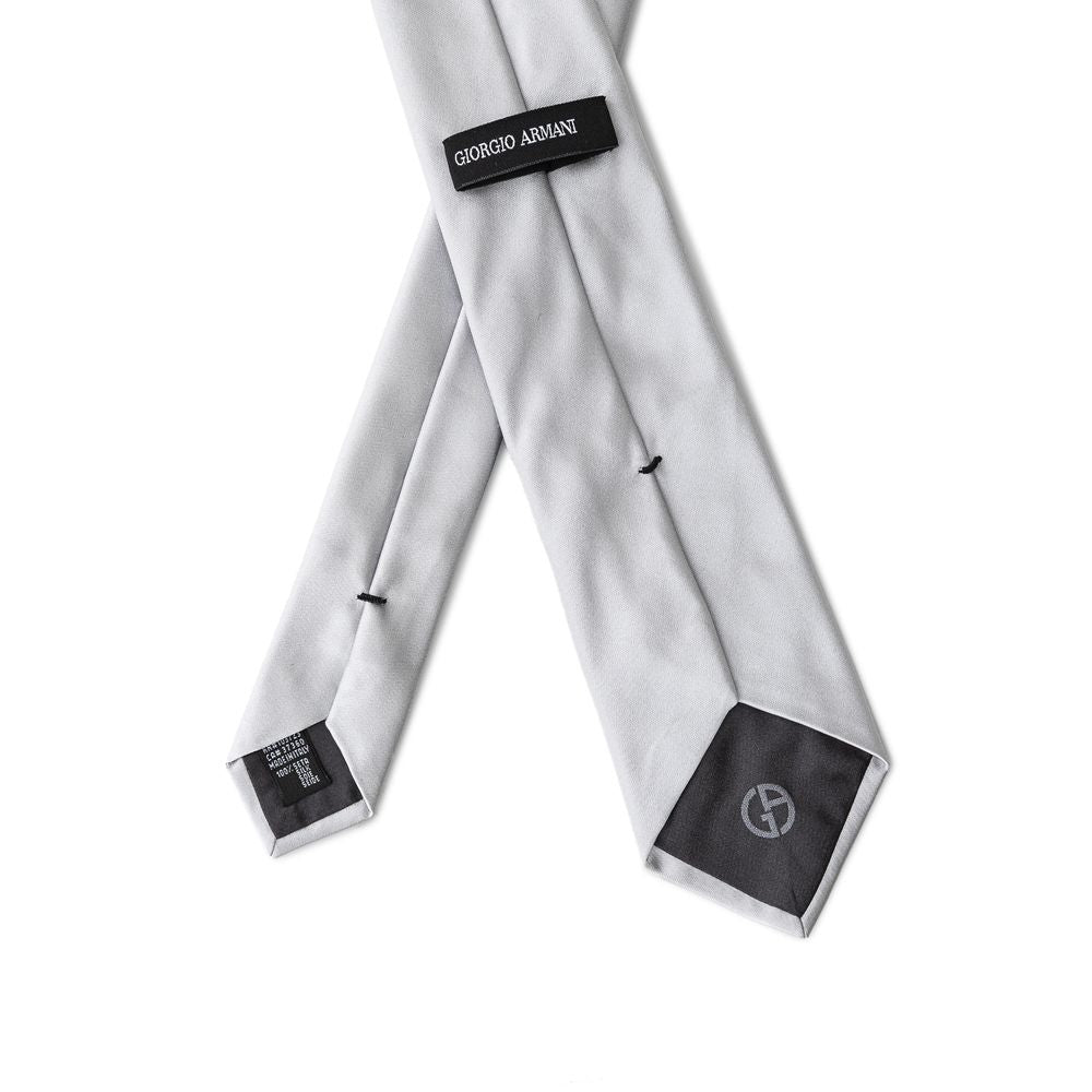 Giorgio Armani Silver Silk Tie | Regal Royce