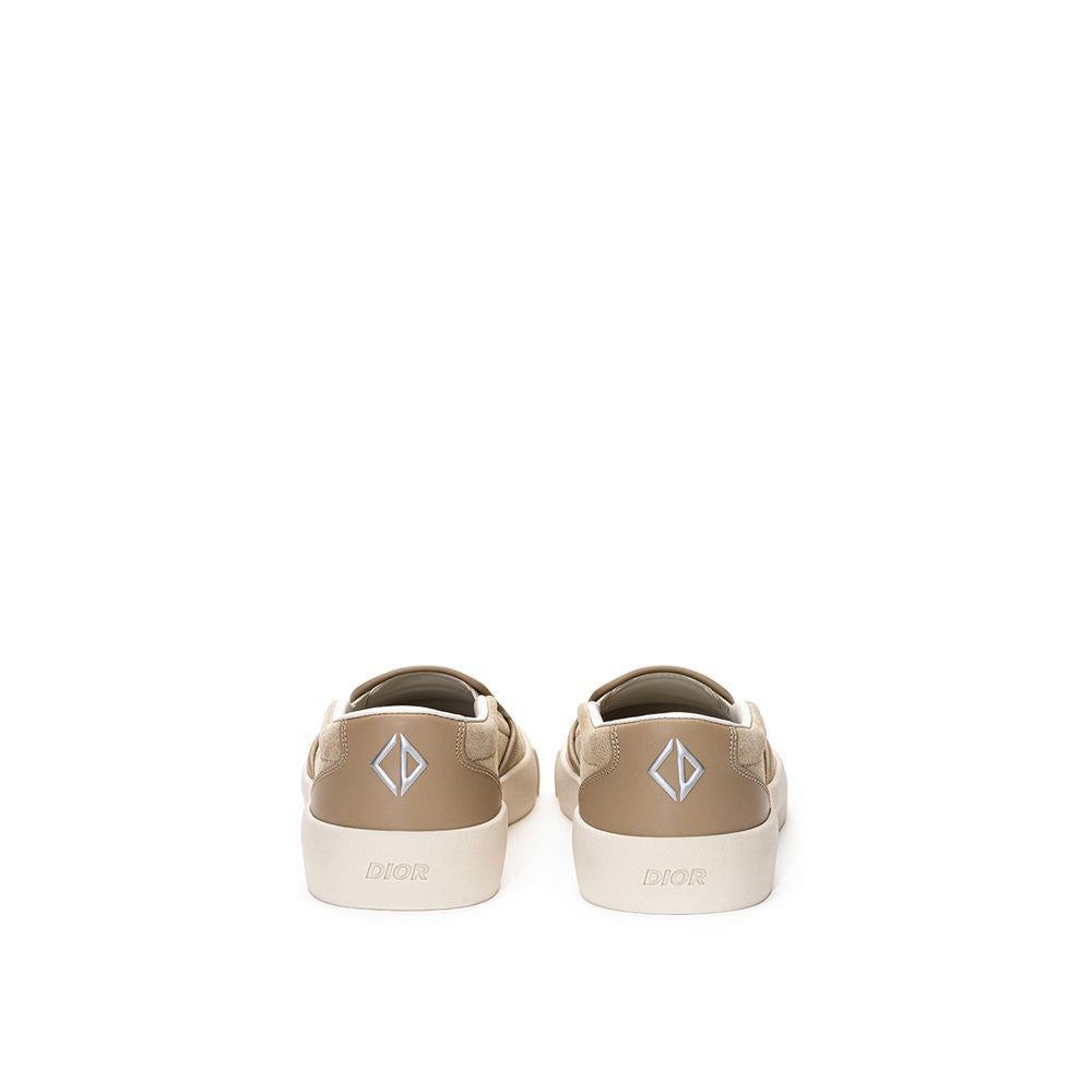 Dior Beige Leather Slip-On Loafers | Regal Royce