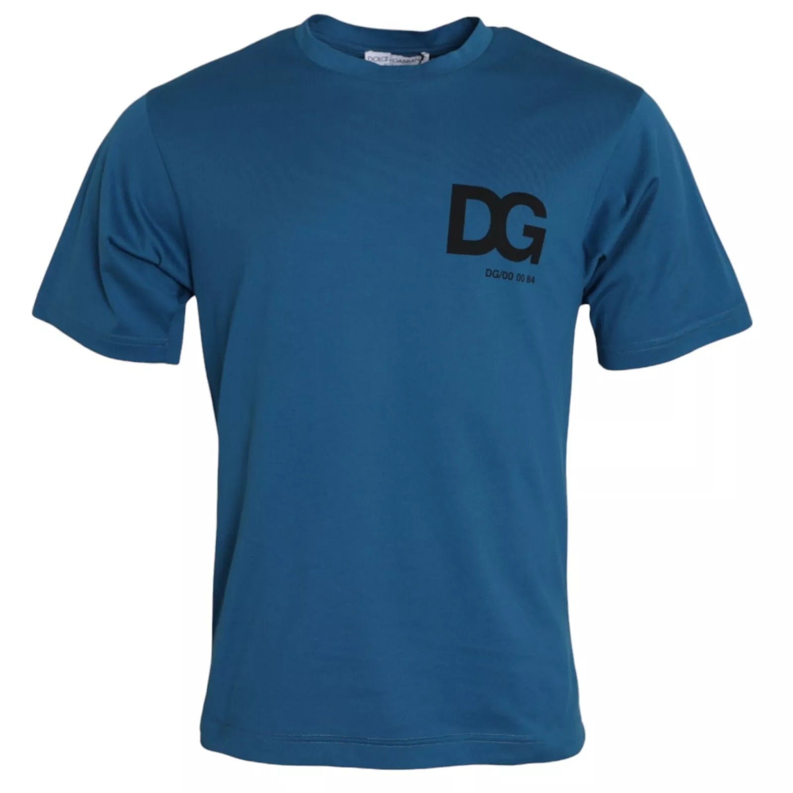 Dolce & Gabbana Blue Logo Cotton Round Neck Short Sleeves T-shirt | Regal Royce