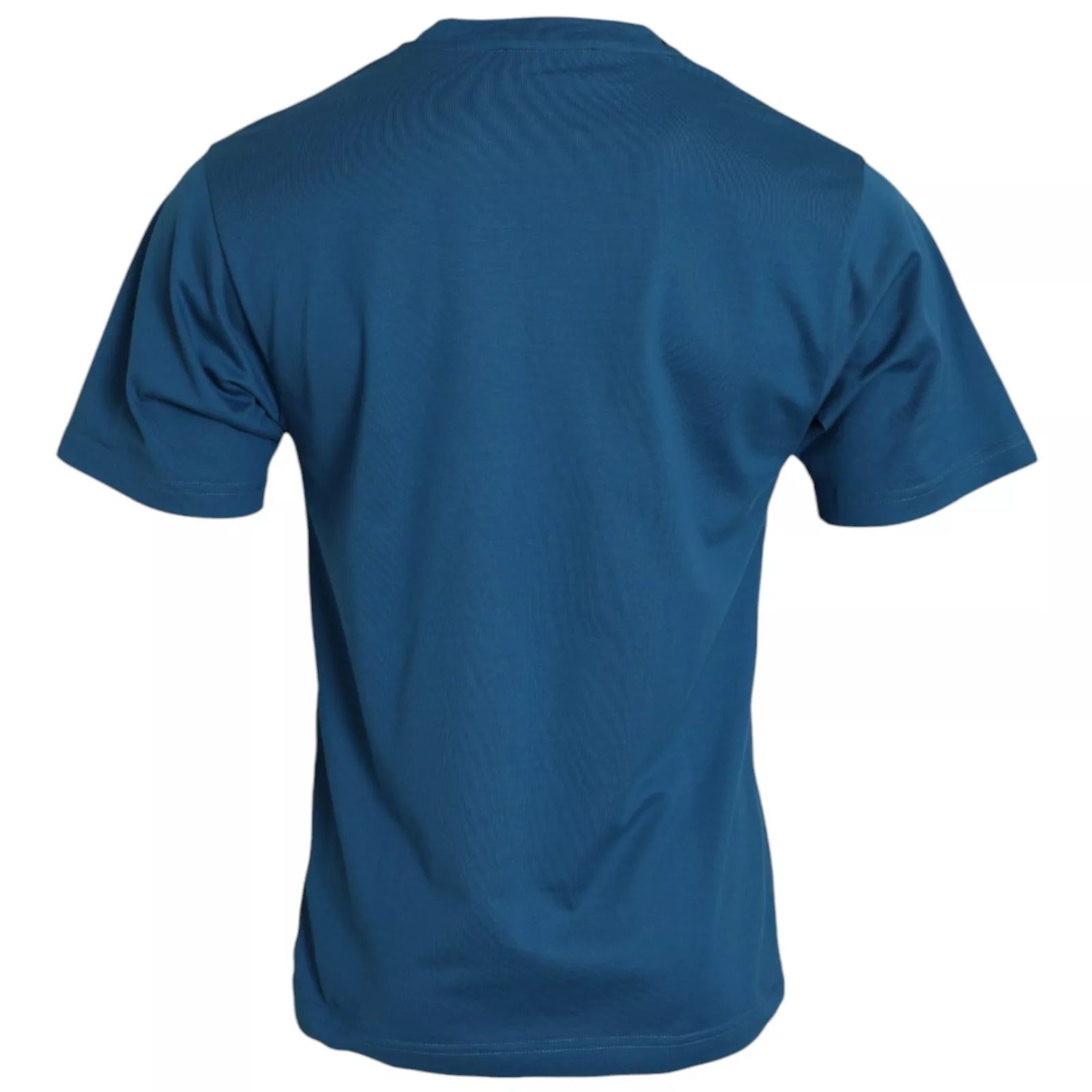 Dolce & Gabbana Blue Logo Cotton Round Neck Short Sleeves T-shirt | Regal Royce