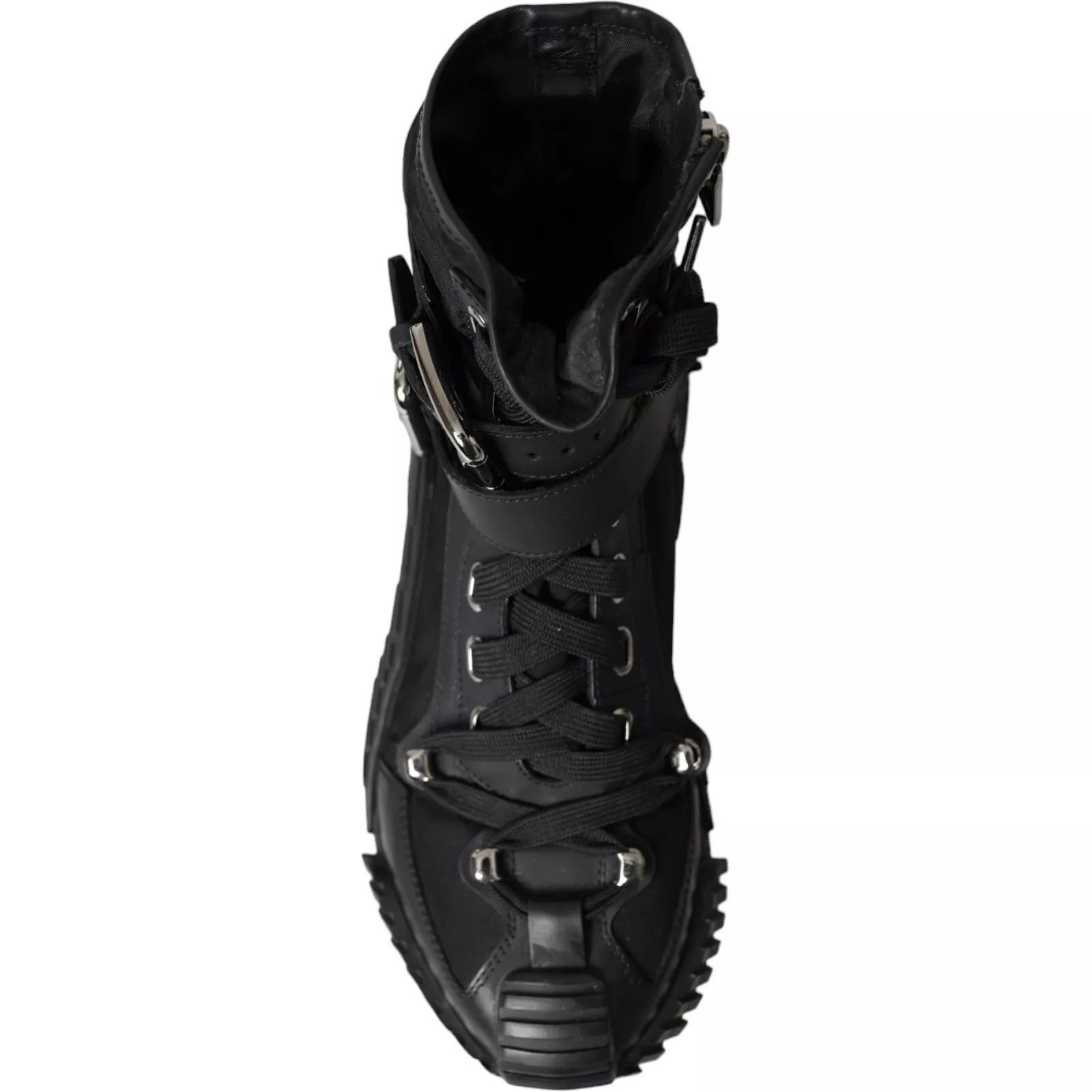 Dolce & Gabbana Black Nylon NS1 High Top Sneakers Shoes | Regal Royce
