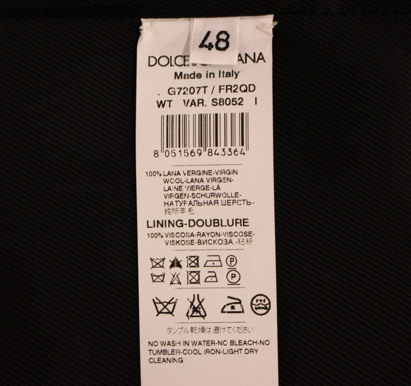 Dolce & Gabbana Gray Striped Wool Single Breasted Vest | Regal Royce