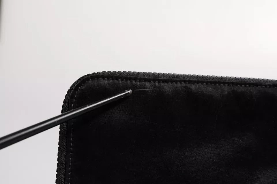 Dolce & Gabbana Black Nylon Logo Plaque Keyring Pouch Clutch Bag | Regal Royce