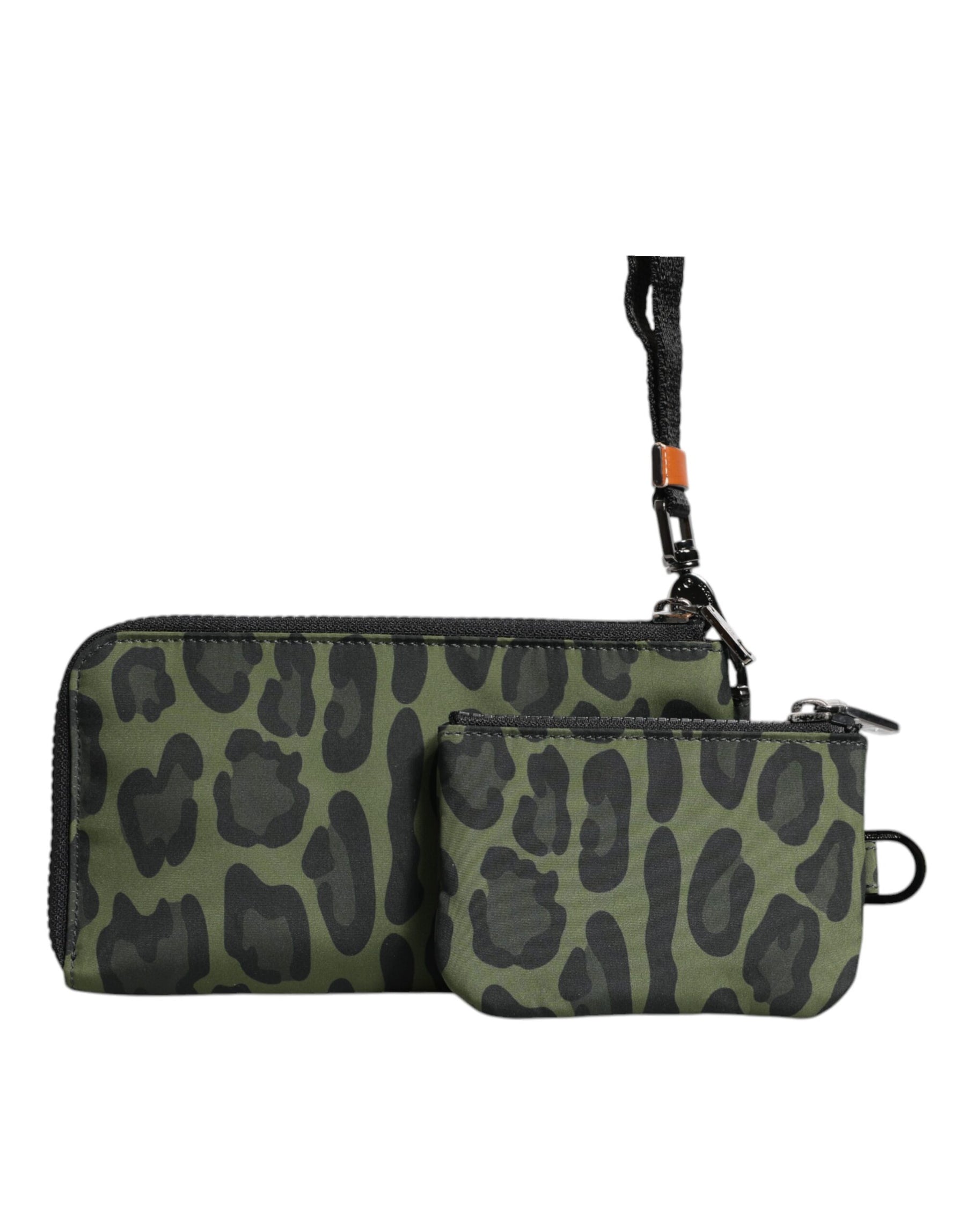 Dolce & Gabbana Green Leopard Leather Logo Plaque Multifunctional Kit Bag | Regal Royce