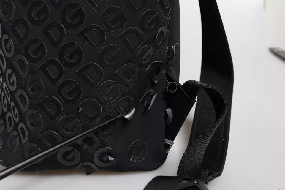 Dolce & Gabbana Black Neoprene Nylon DG Logo School Backpack Bag | Regal Royce