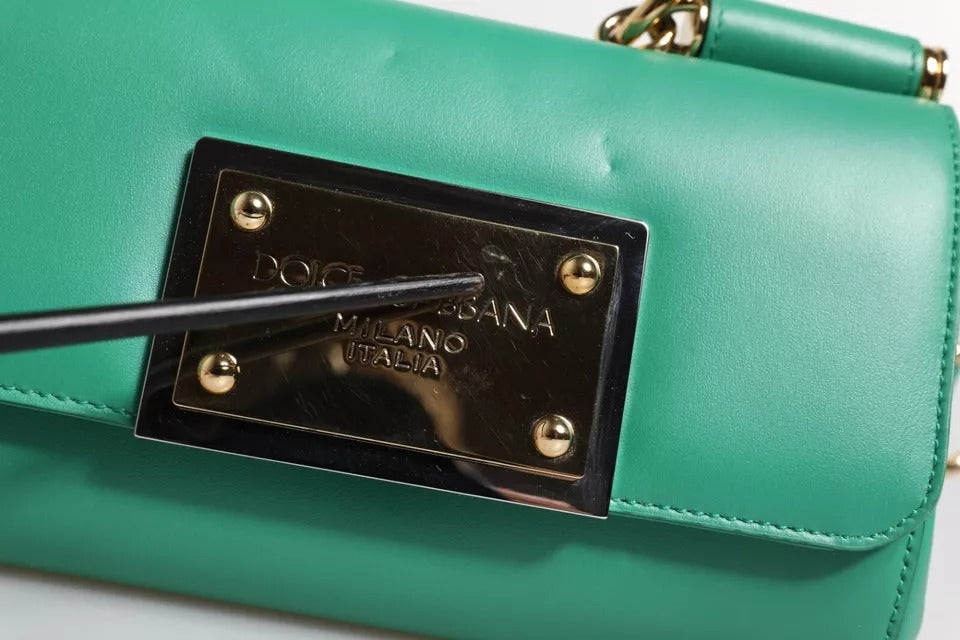 Dolce & Gabbana Emerald Green CalfskinLeather DG Logo Shoulder Bag | Regal Royce