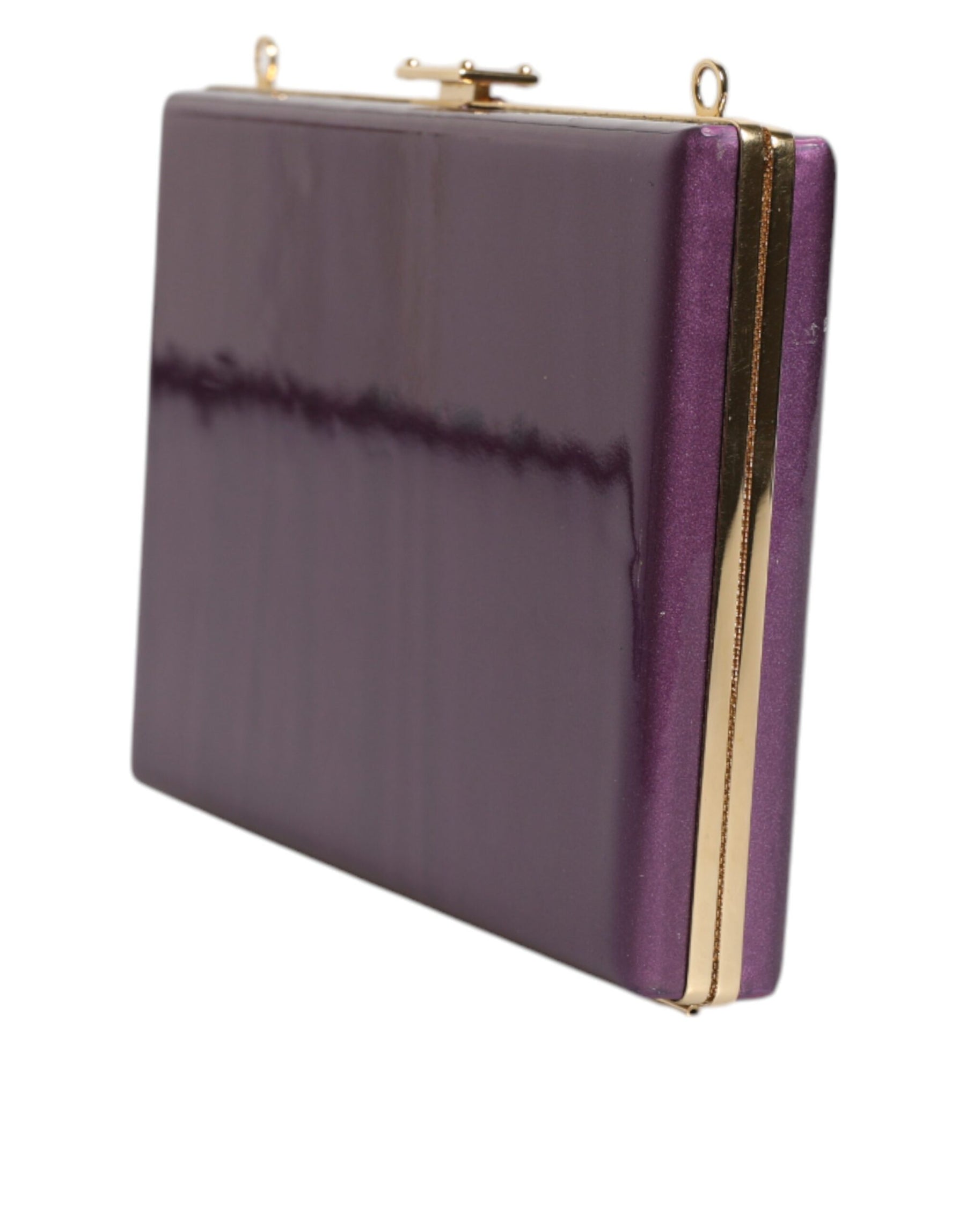Dolce & Gabbana Purple Leather Clutch Evening Crossbody Bag | Regal Royce