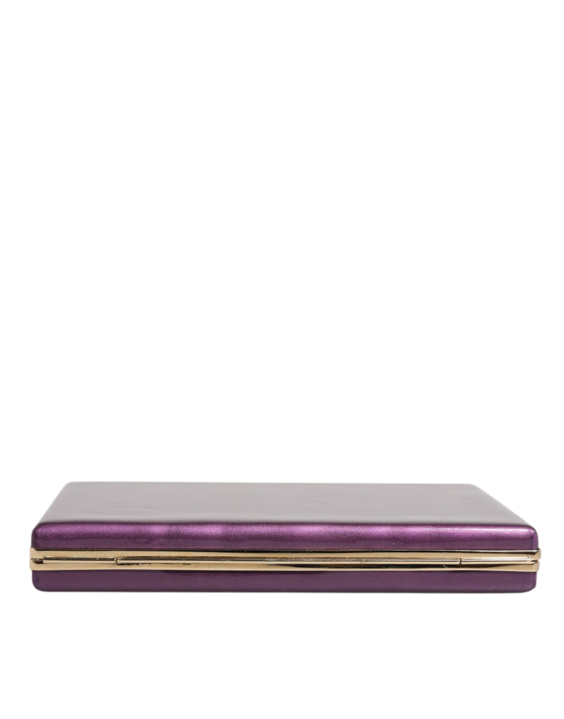 Dolce & Gabbana Purple Leather Clutch Evening Crossbody Bag | Regal Royce