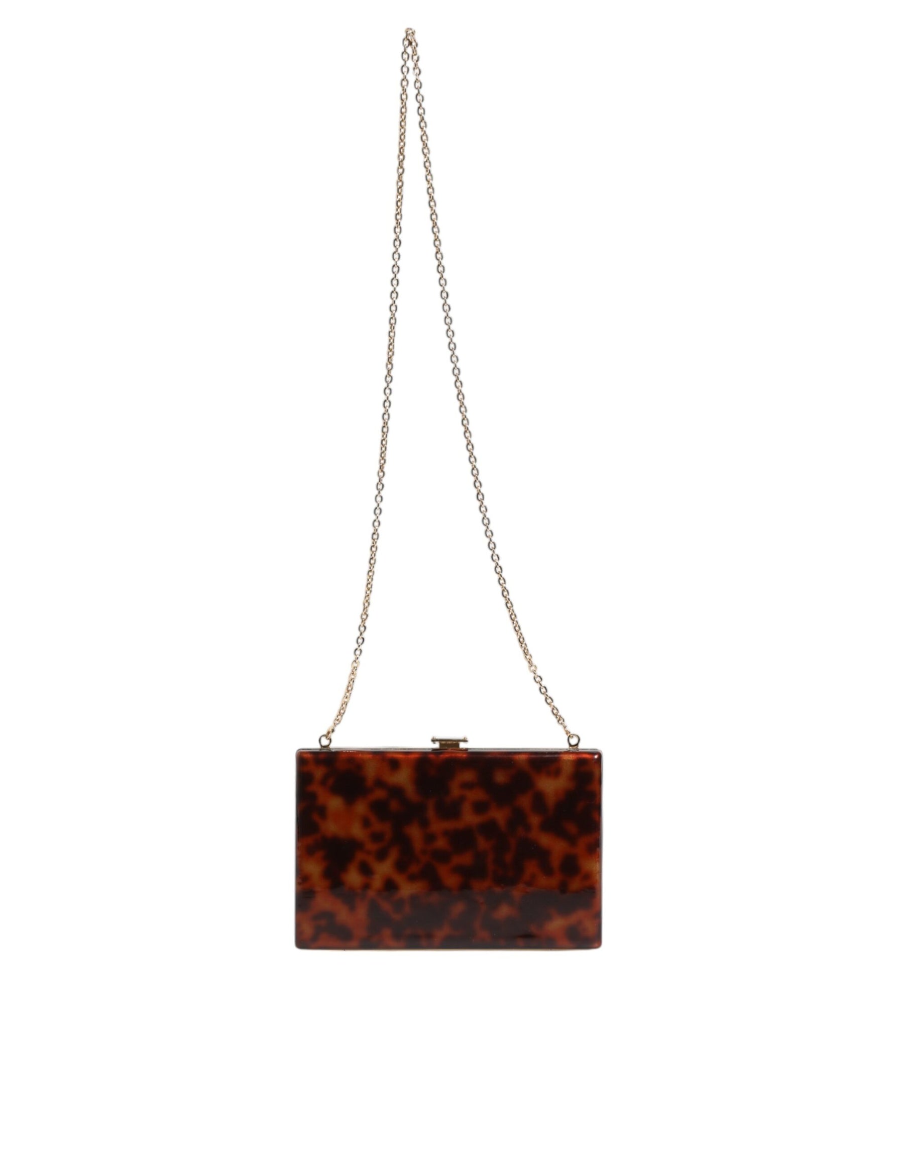 Dolce & Gabbana Brown Leather Clutch Evening Crossbody Bag | Regal Royce