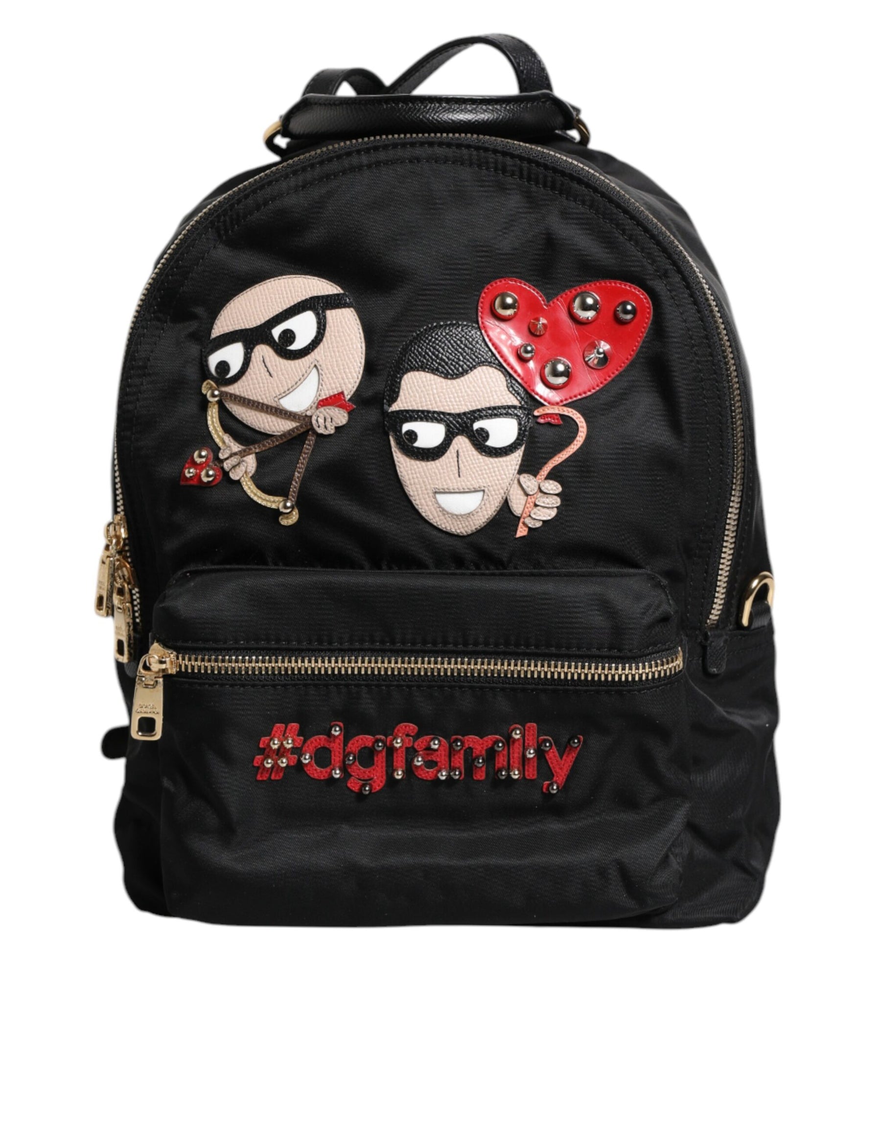 Dolce & Gabbana Black Nylon #DGFAMILY VULCANO Embellished Backpack Bag | Regal Royce