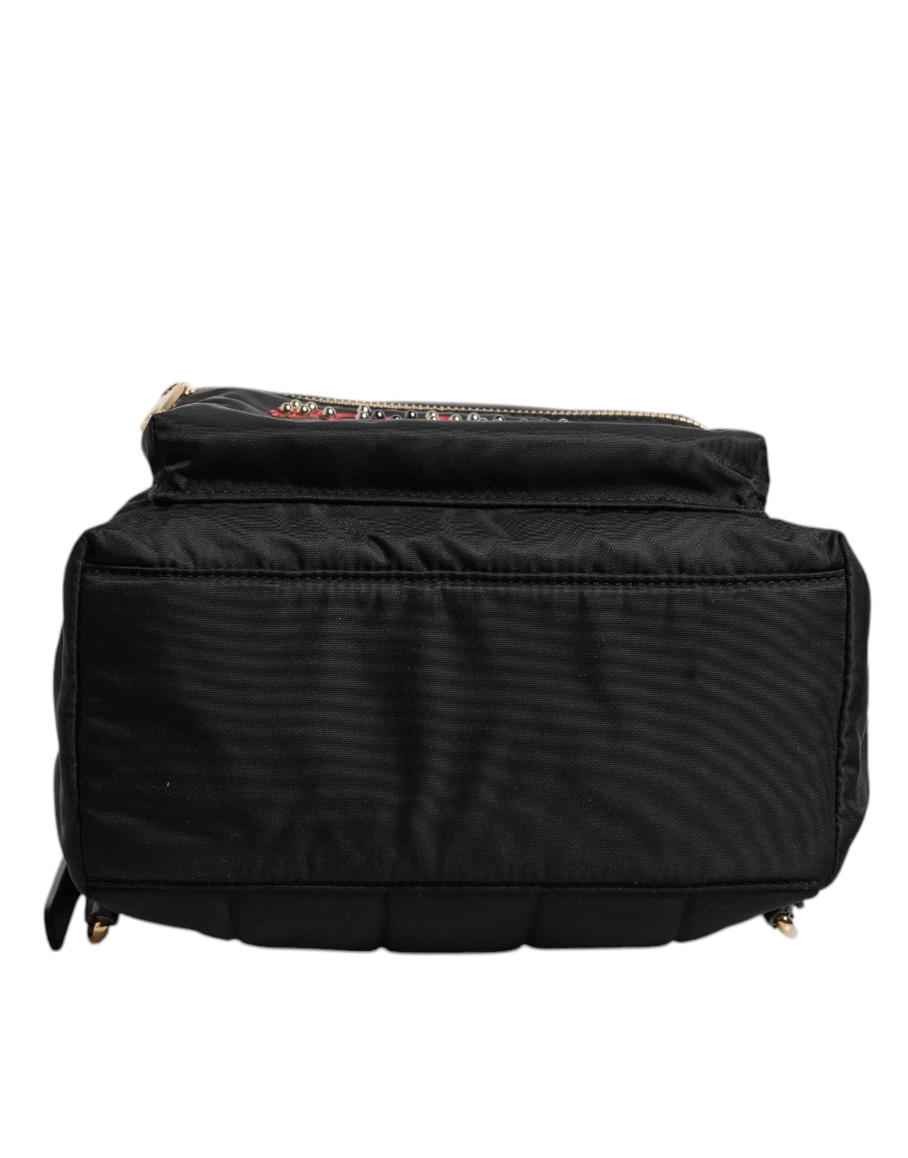 Dolce & Gabbana Black Nylon #DGFAMILY VULCANO Embellished Backpack Bag | Regal Royce