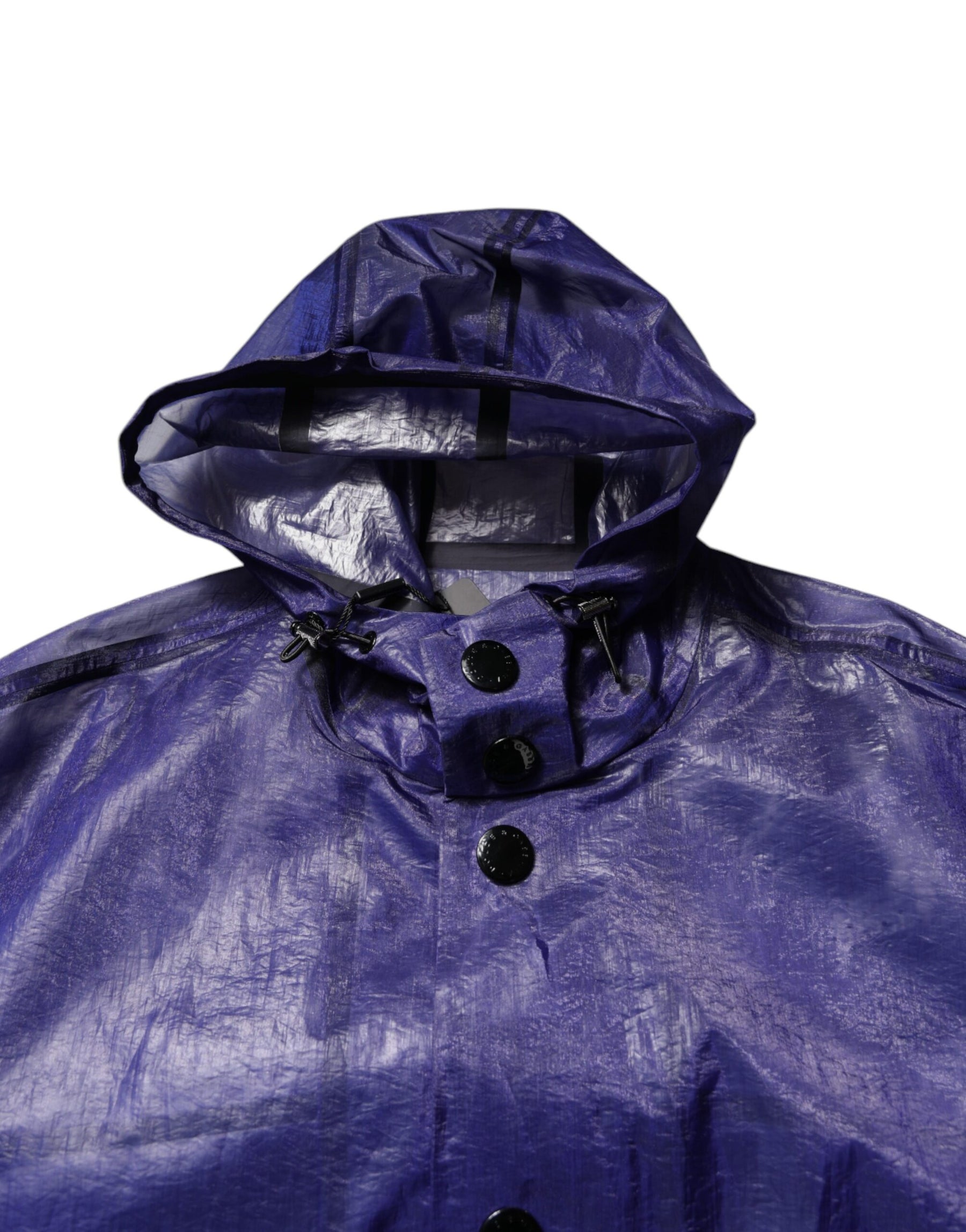 Dolce & Gabbana Dark Blue Cotton Hooded Men Raincoat Jacket | Regal Royce