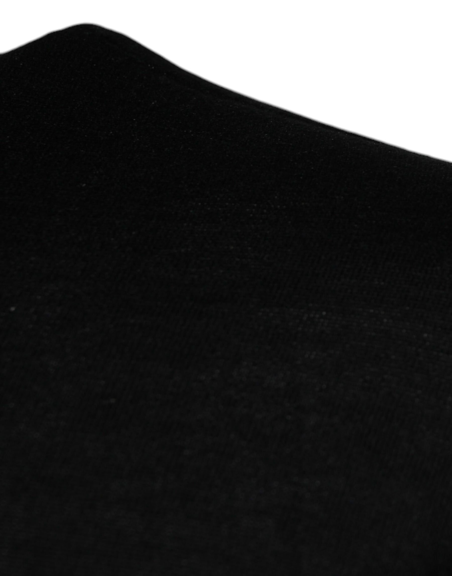 Dolce & Gabbana Black White Guitar Silk Crew Neck Sweater | Regal Royce