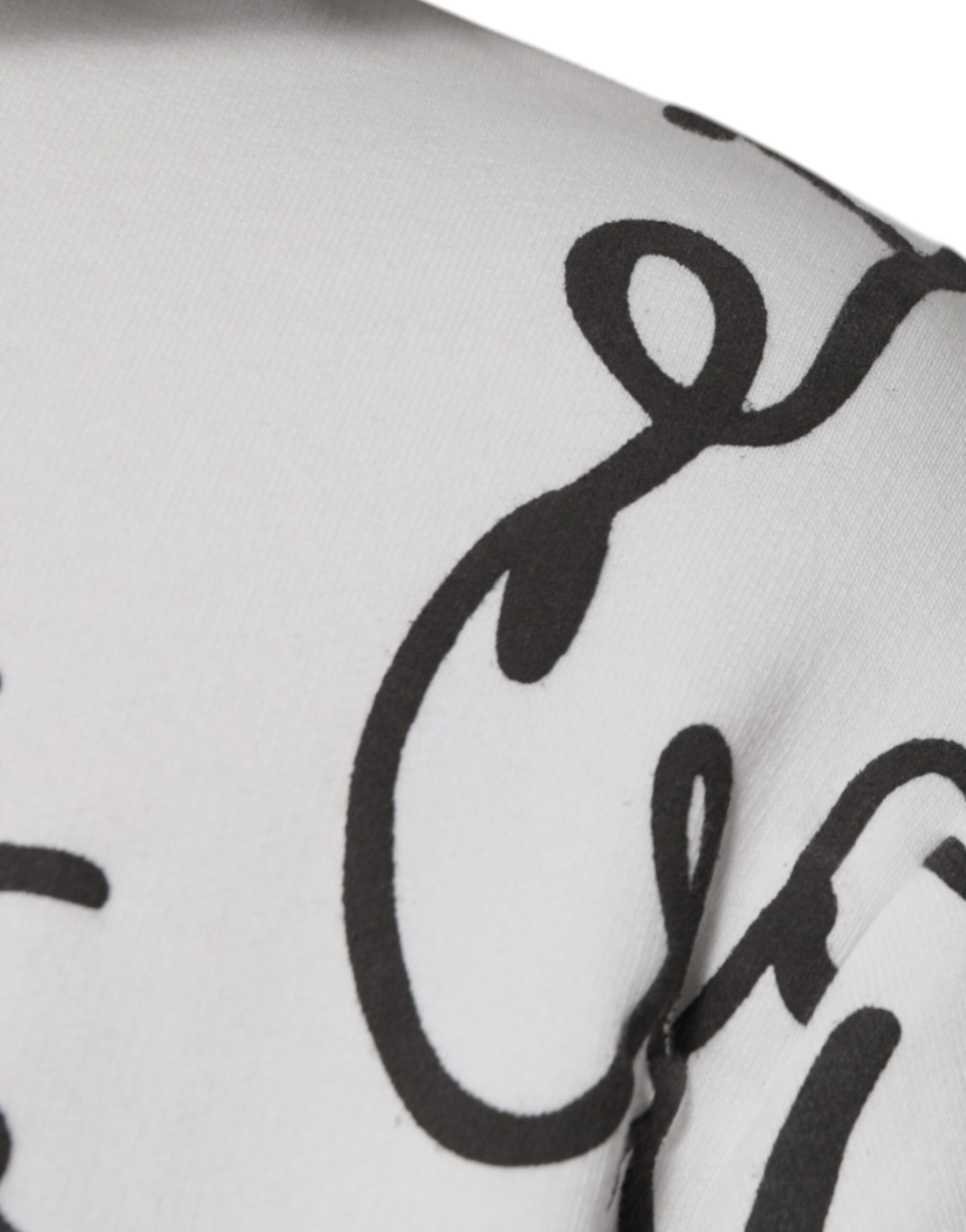 Dolce & Gabbana White Logo Cotton Hooded Sweatshirt Sweater | Regal Royce