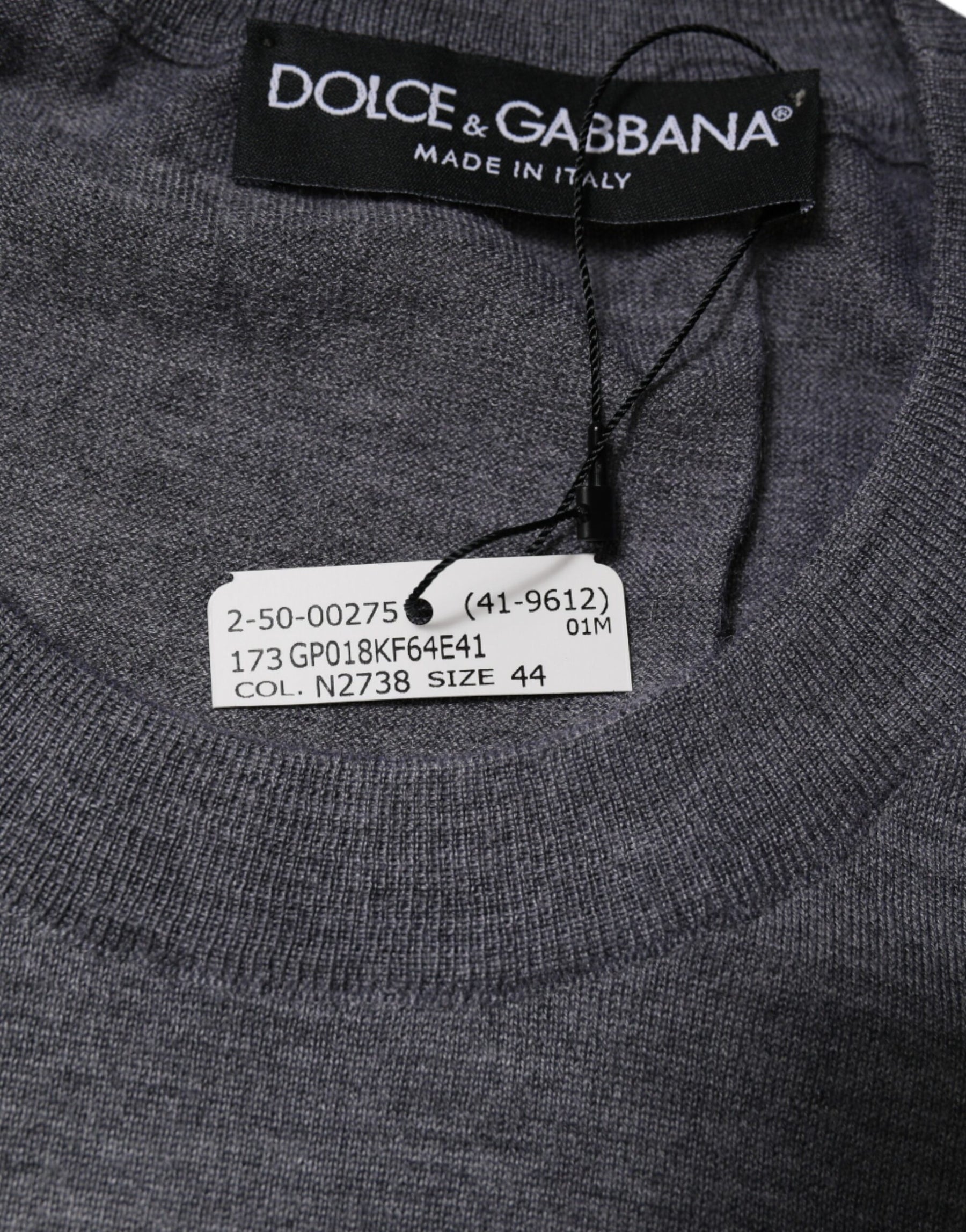 Dolce & Gabbana Gray Cashmere Crew Neck Pullover Sweater | Regal Royce