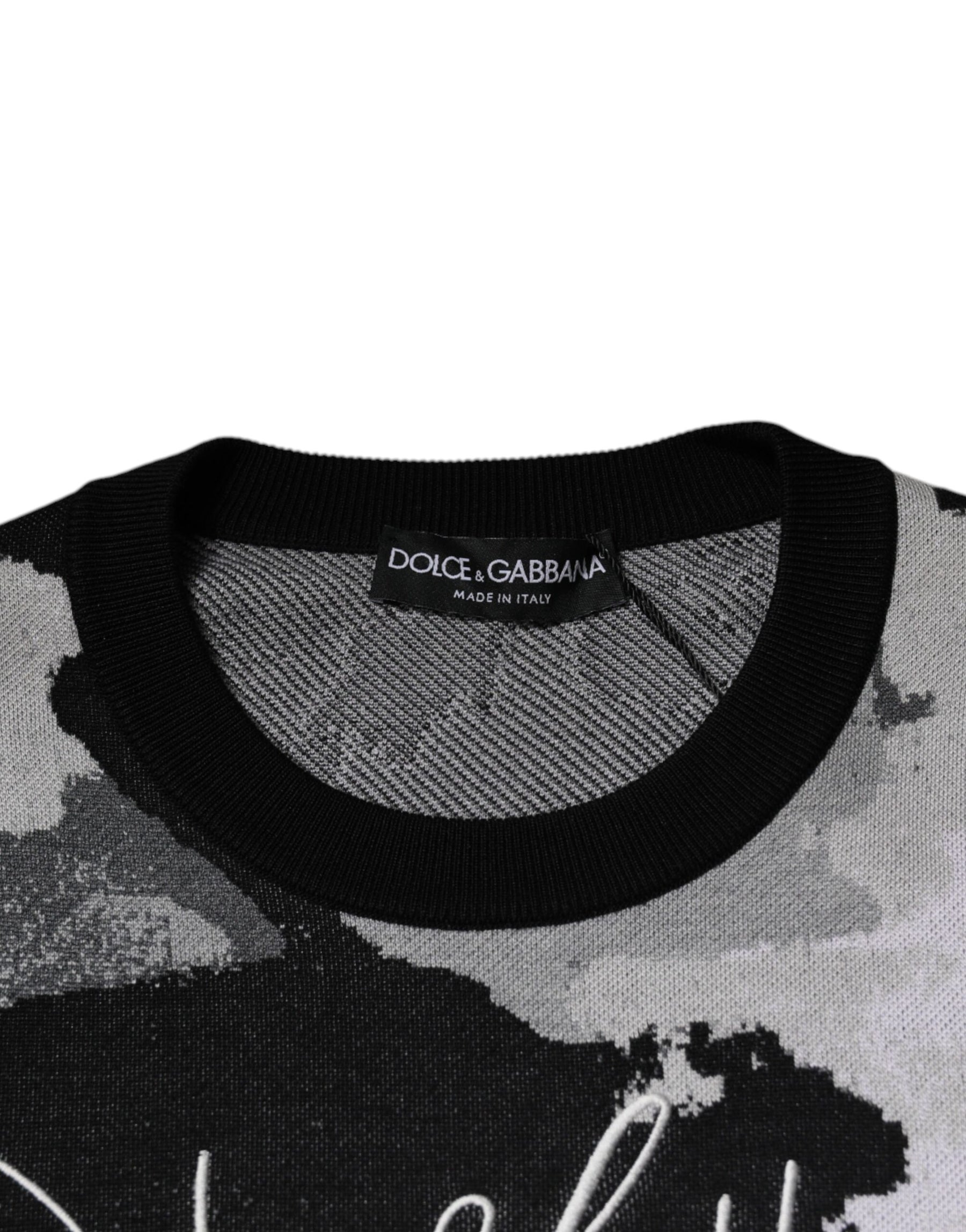 Dolce & Gabbana Multicolor Camouflage Crew Neck Men Pullover Sweater | Regal Royce