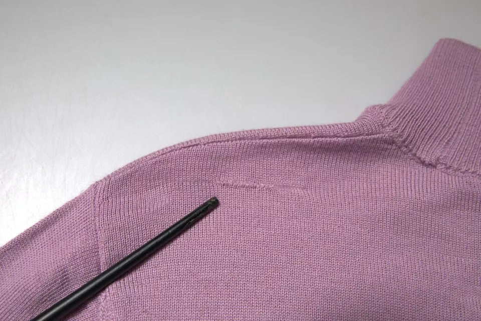 MSGM Purple Wool Knit Turtle Neck Long Sleeve Pullover Sweater | Regal Royce