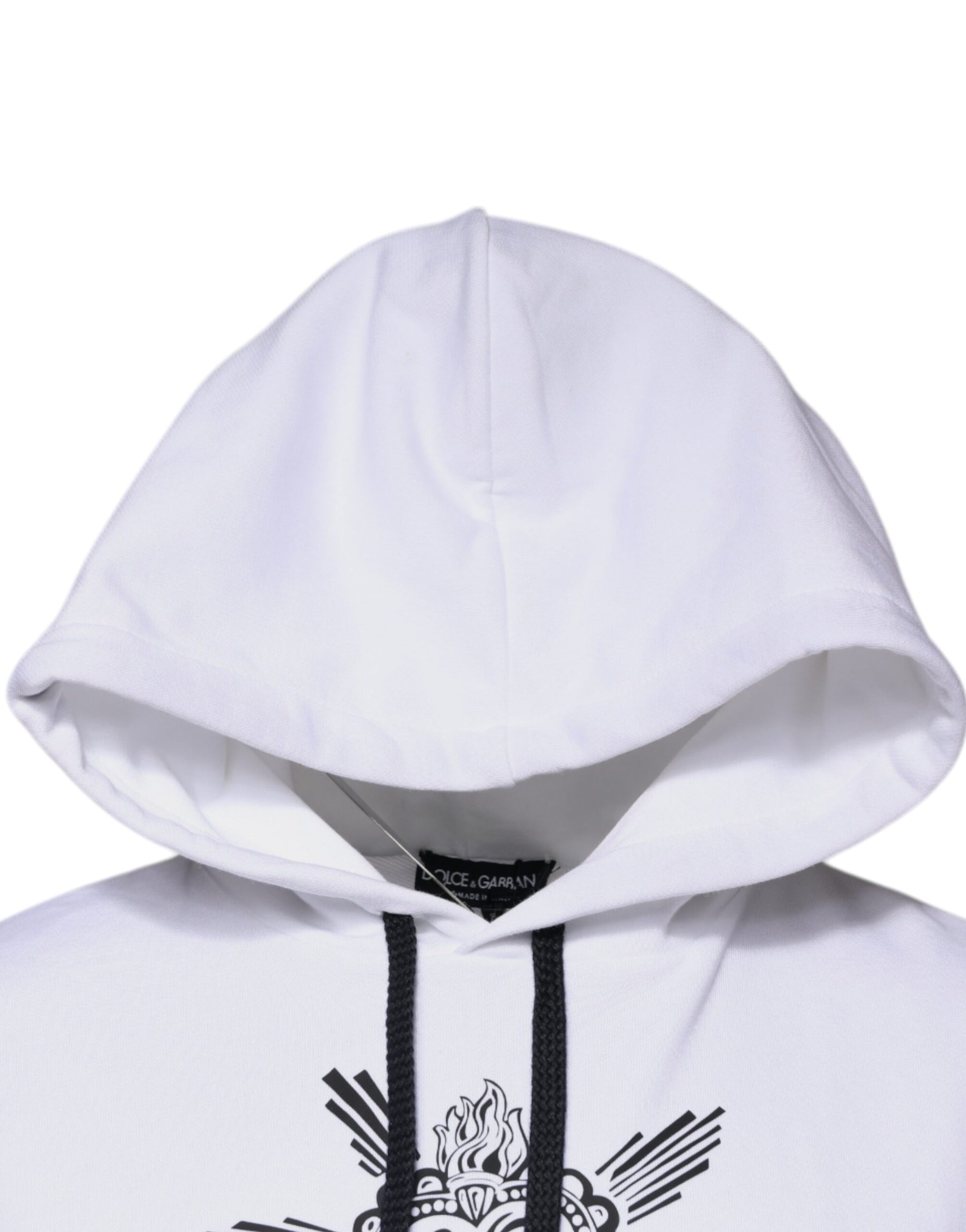 Dolce & Gabbana White Sacred Heart Hooded Sweatshirt Sweater | Regal Royce