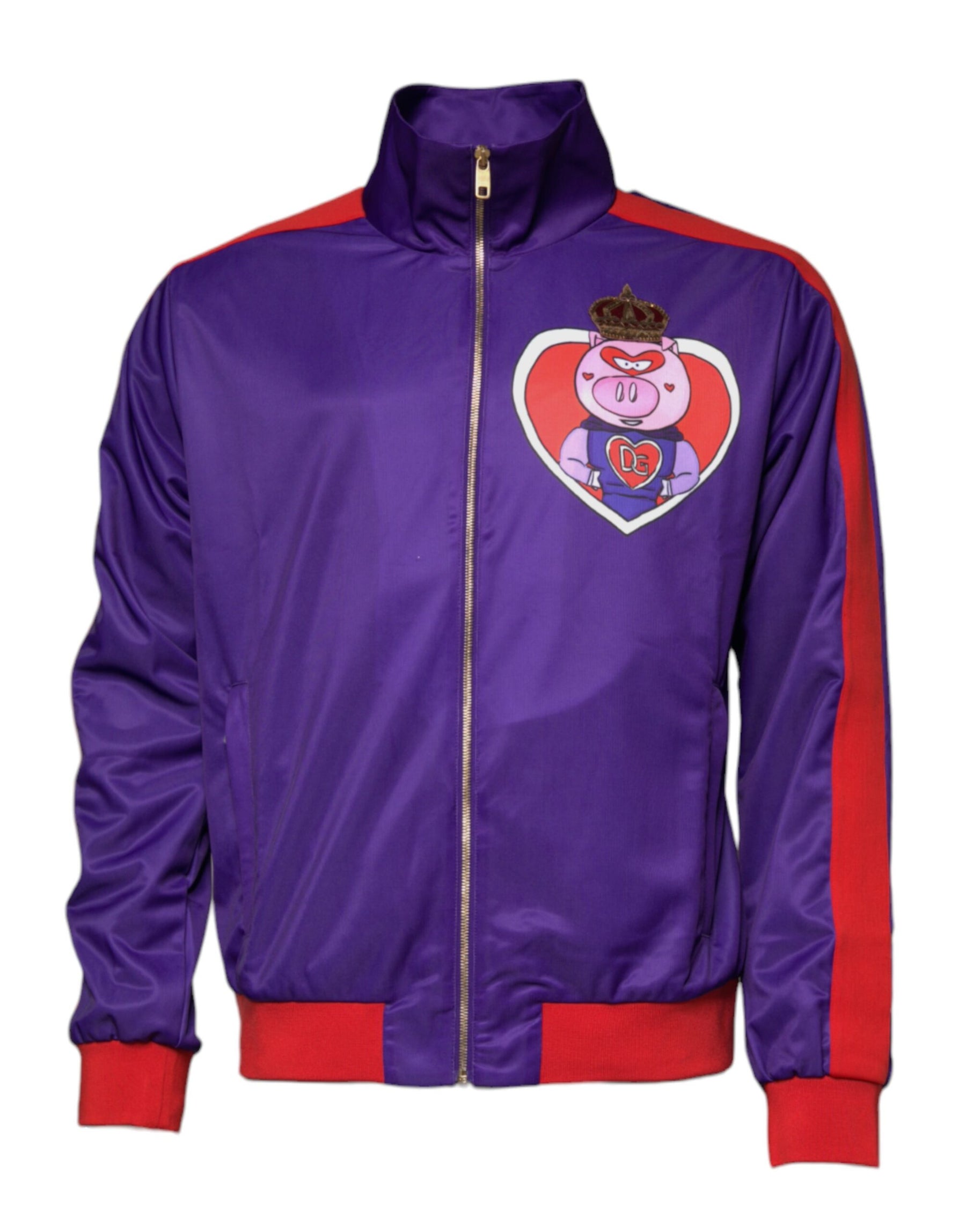 Dolce & Gabbana Purple Year Of The Pig Full Zip Bomber Sweater | Regal Royce