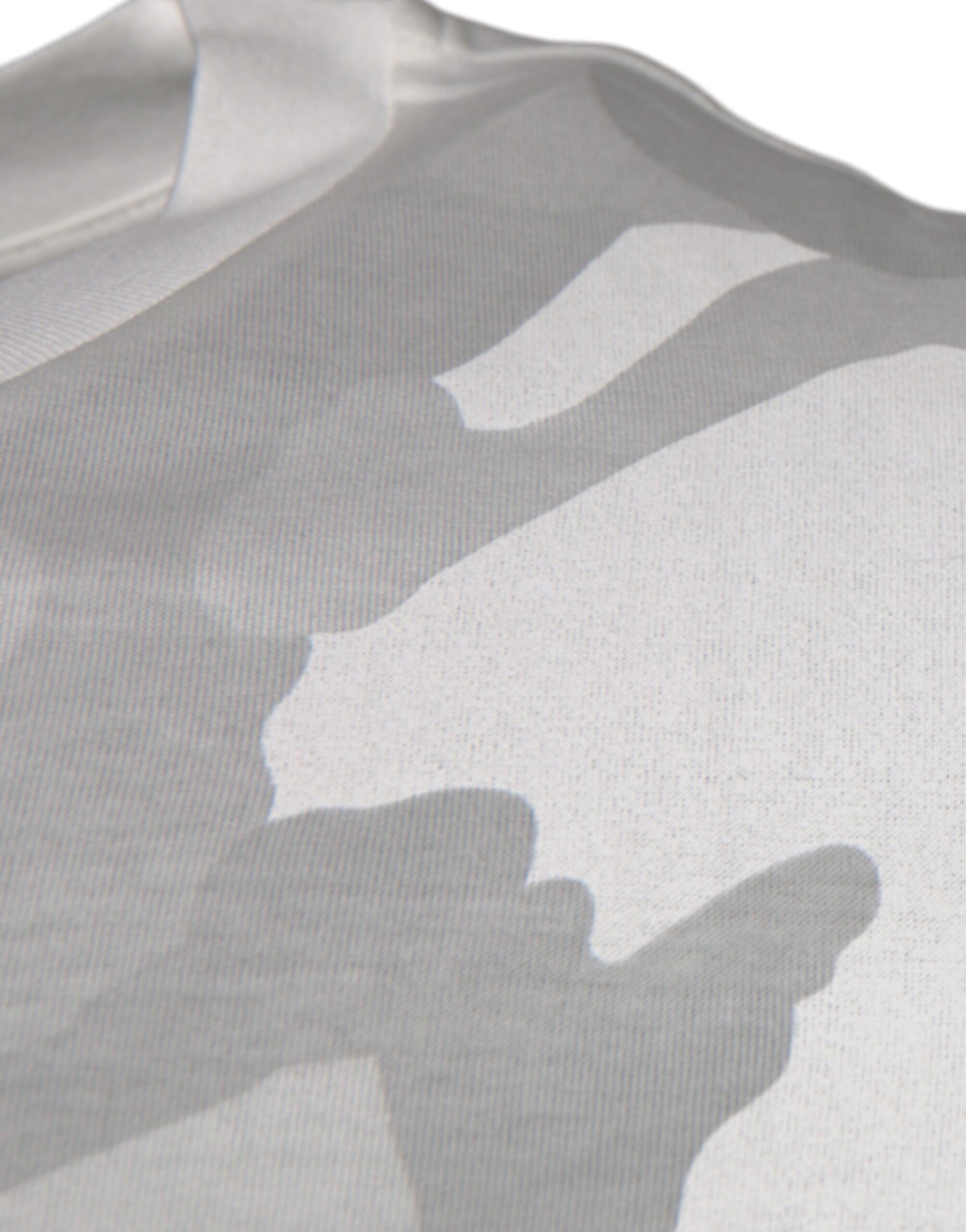 Dolce & Gabbana White Gray Camouflage Cotton Crew Neck T-shirt | Regal Royce