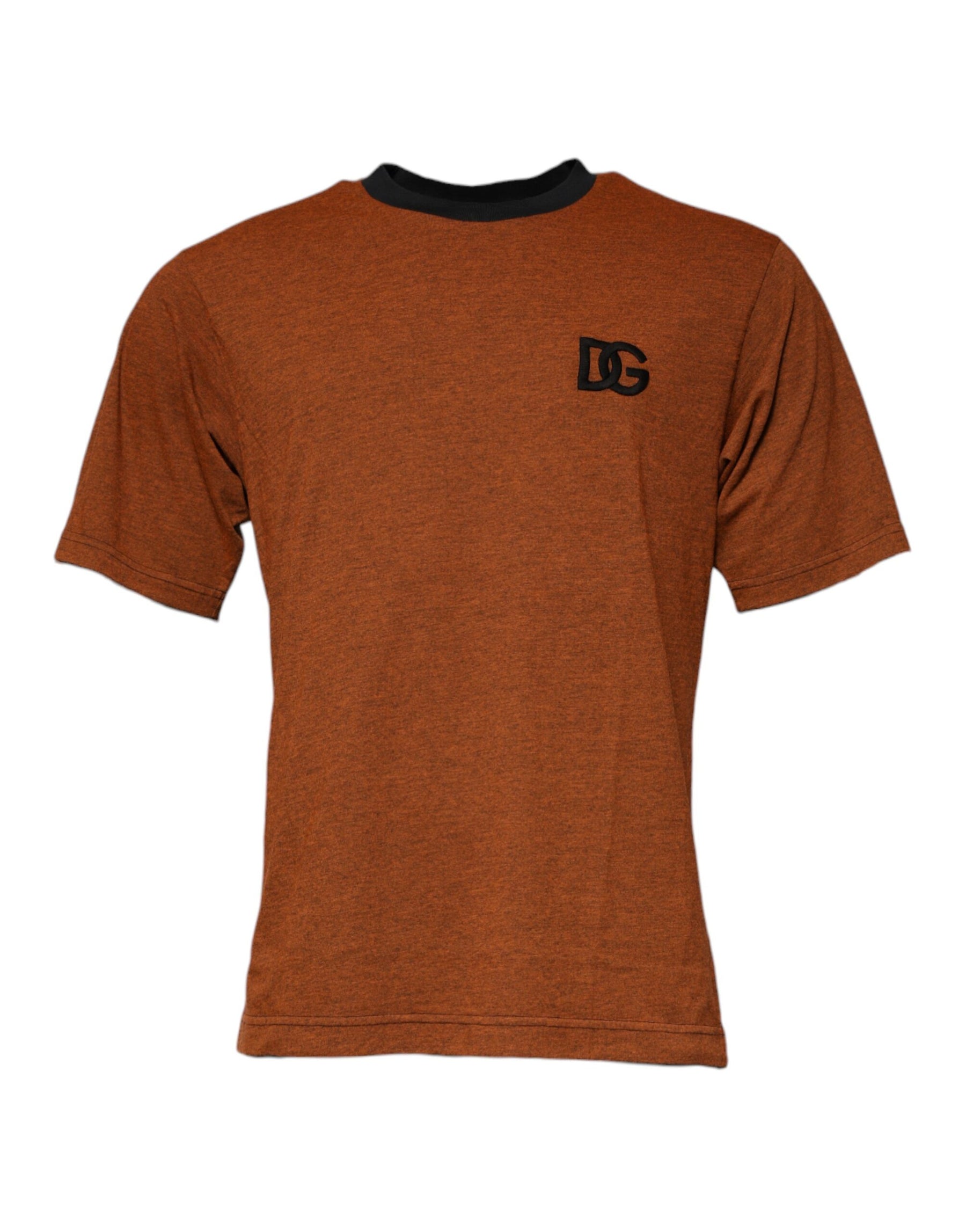 Dolce & Gabbana Brown DG Logo Polyester Crew Neck T-shirt | Regal Royce