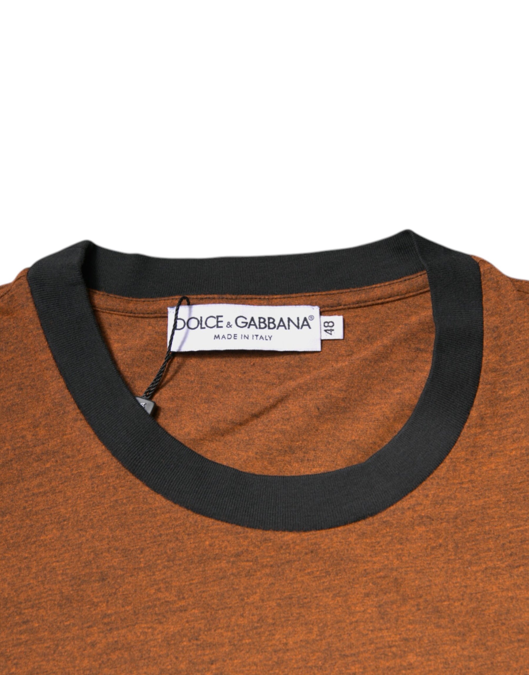 Dolce & Gabbana Brown DG Logo Polyester Crew Neck T-shirt | Regal Royce