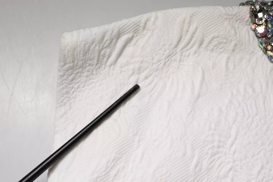 Dolce & Gabbana White Crystal Embellished Jacquard Brocade Mini Dress | Regal Royce