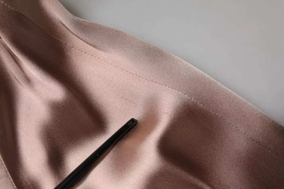 Emporio Armani Pink Satin Long Sleeves Sheath Wrap Mini Dress | Regal Royce
