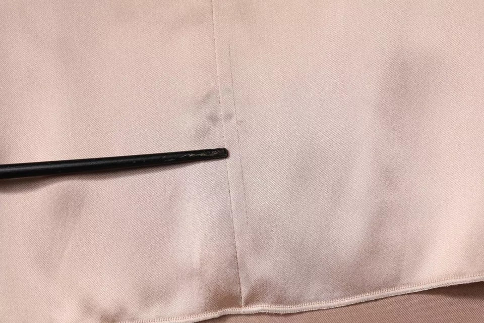 Emporio Armani Pink Satin Long Sleeves Sheath Wrap Mini Dress | Regal Royce