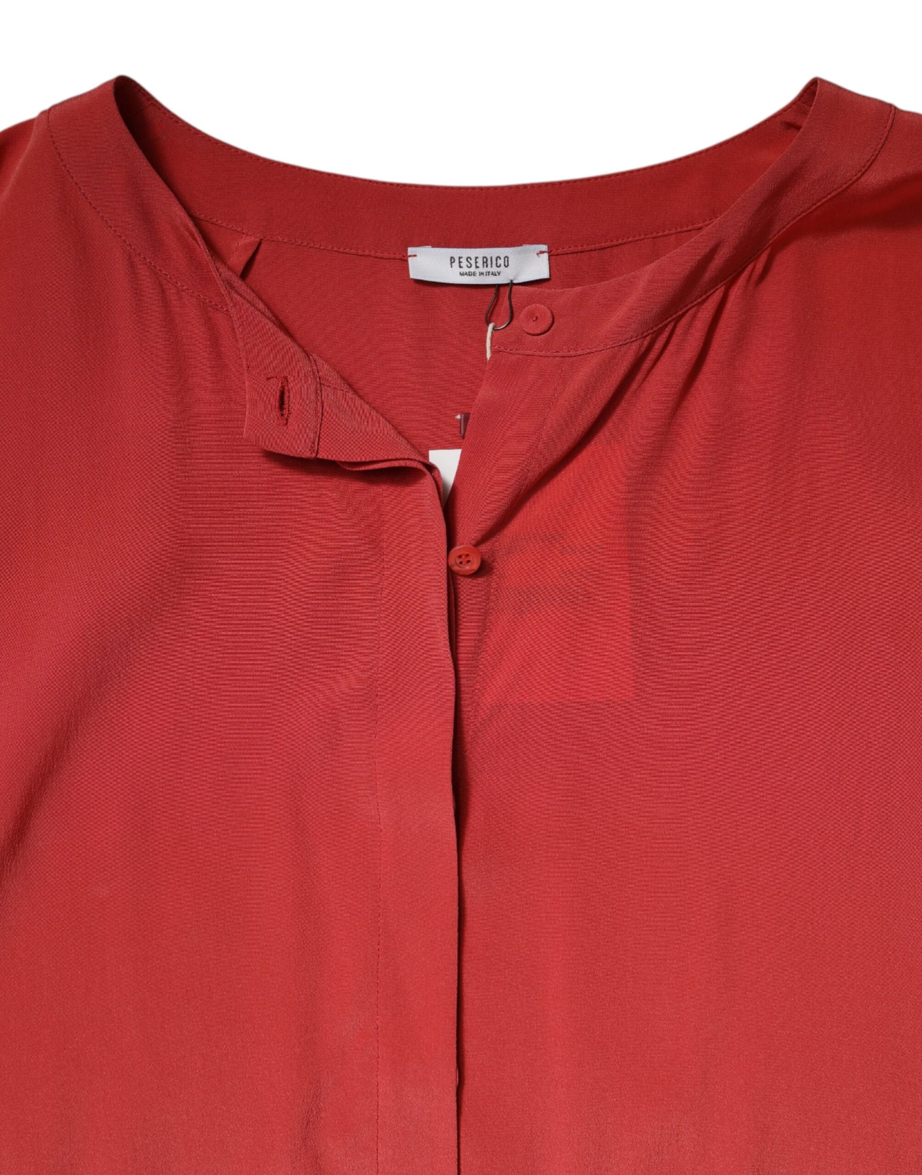 Peserico Red Long Sleeves Pencil Cut Drawstring Waist Dress | Regal Royce