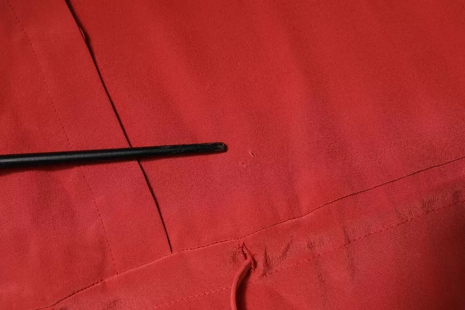 Peserico Red Long Sleeves Pencil Cut Drawstring Waist Dress | Regal Royce