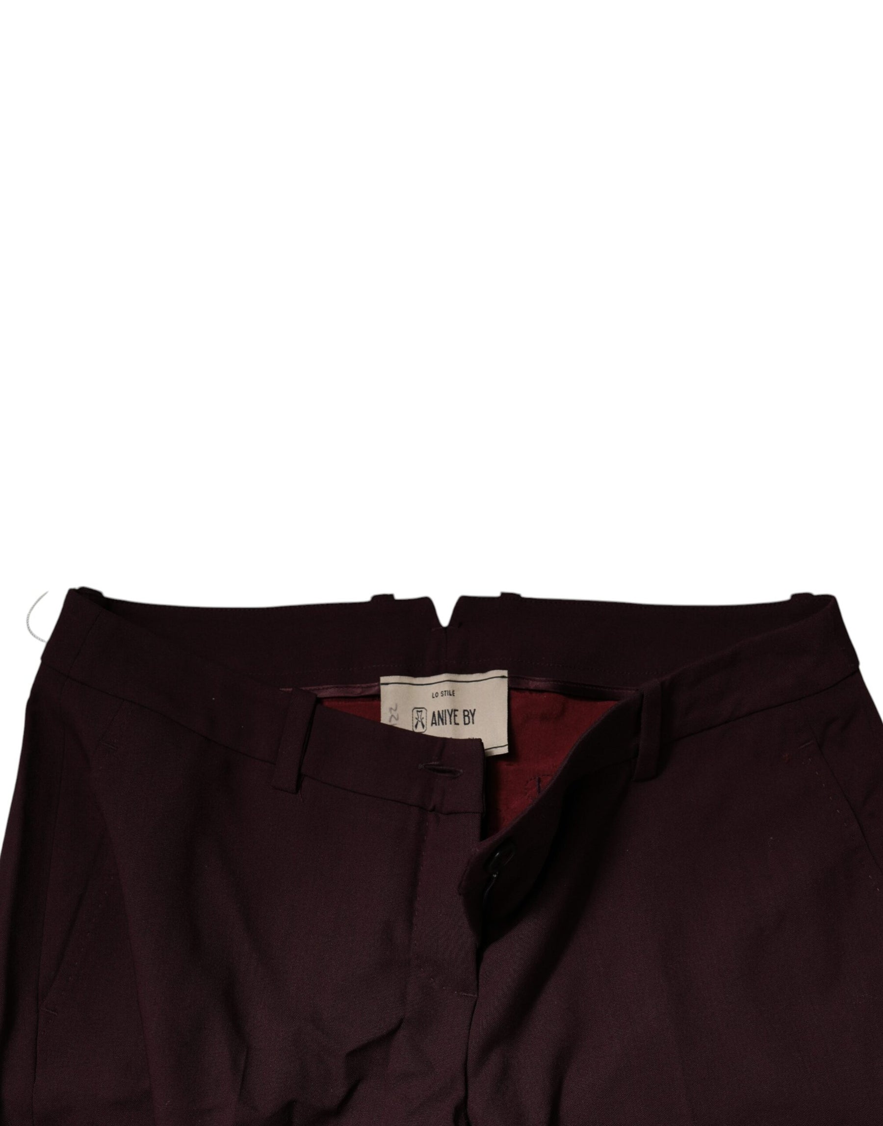 Aniye By Maroon Mid Waist Tapered Skinny Dress Pants | Regal Royce