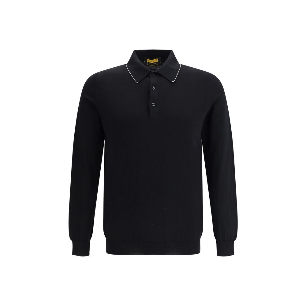 Svevo Black Cotton Polo Shirt | Regal Royce