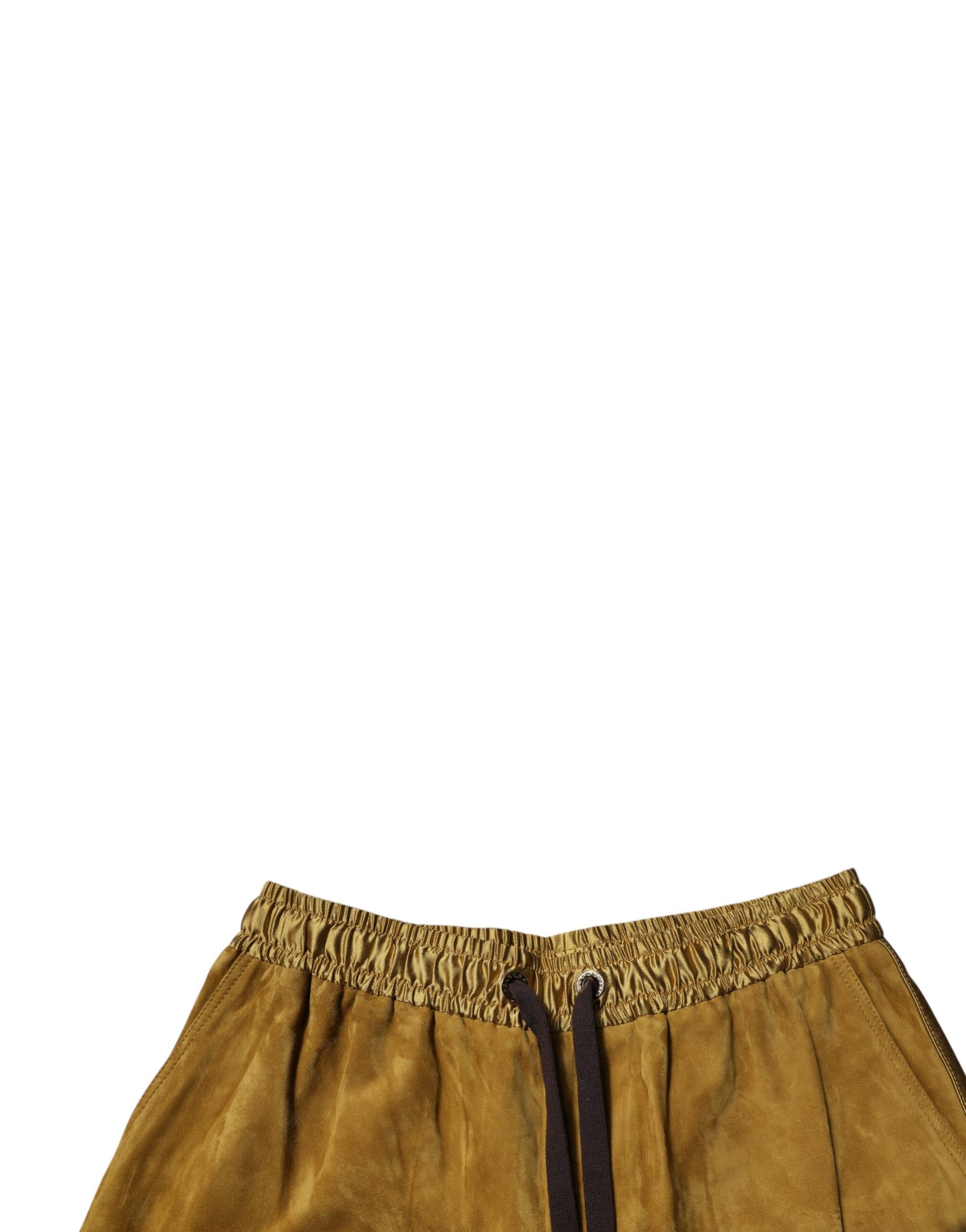 Dolce & Gabbana Brown Lambskin Suede Men Bermuda Shorts | Regal Royce
