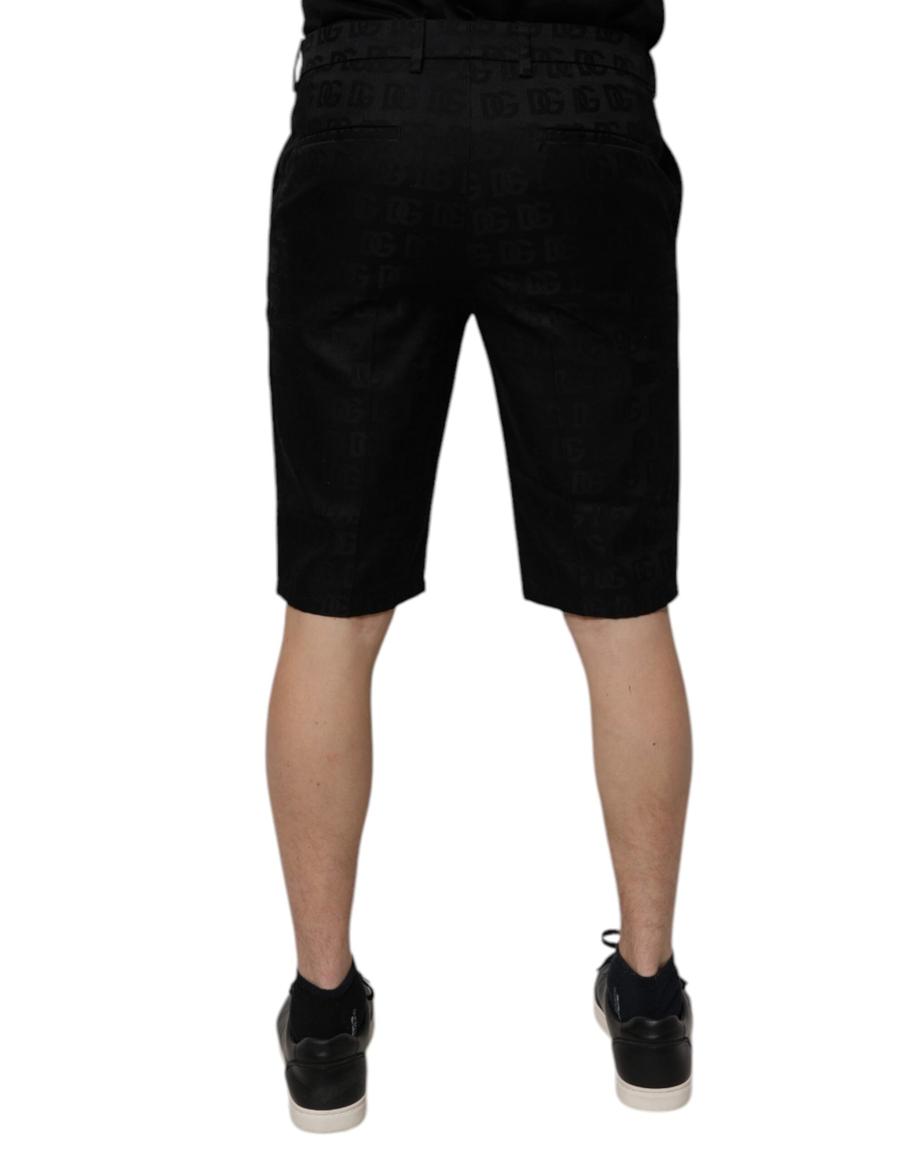 Dolce & Gabbana Black Cotton Casual Mid Waist Chino Shorts | Regal Royce