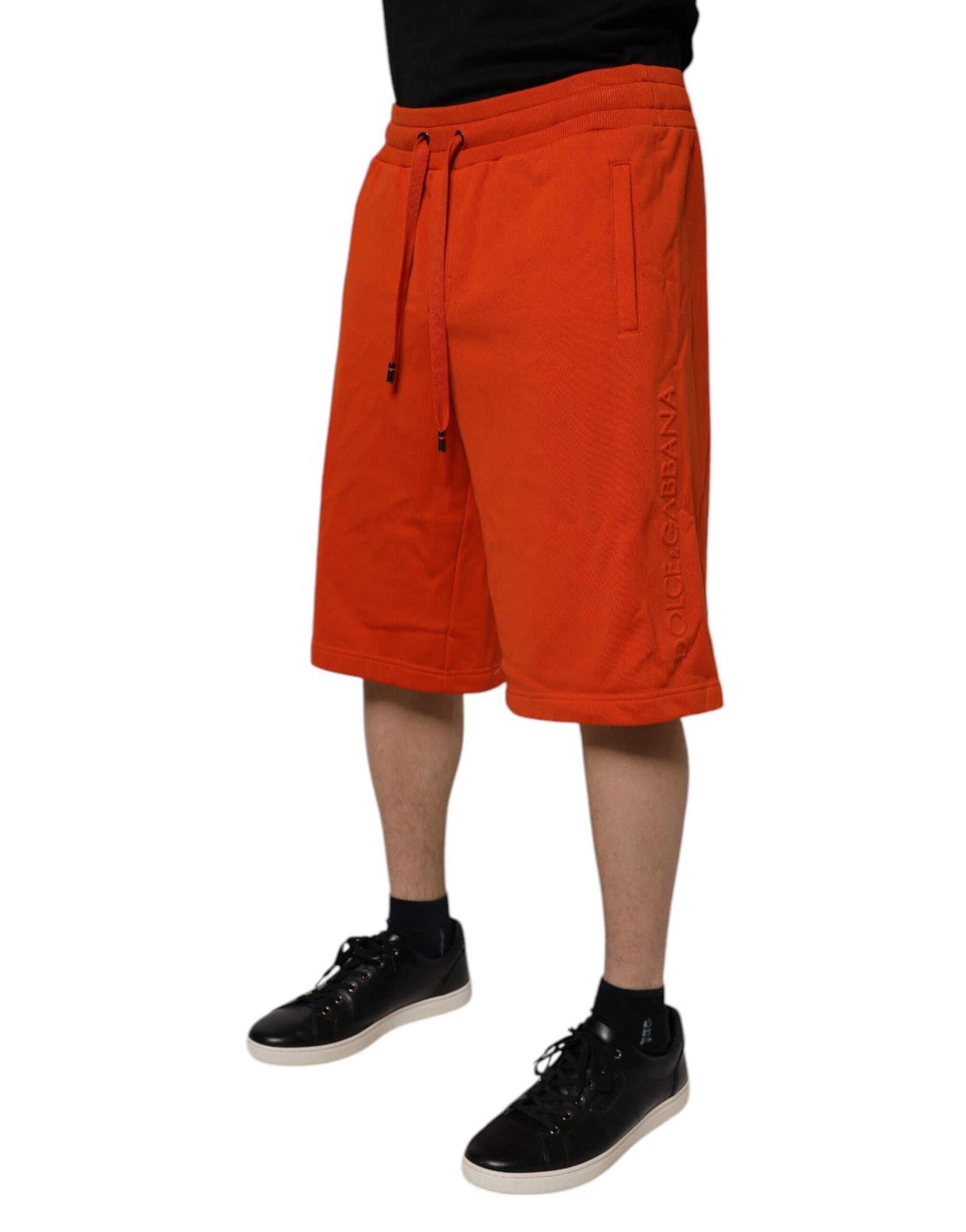 Dolce & Gabbana Red Cotton Blend Mid Waist Men Bermuda Shorts | Regal Royce