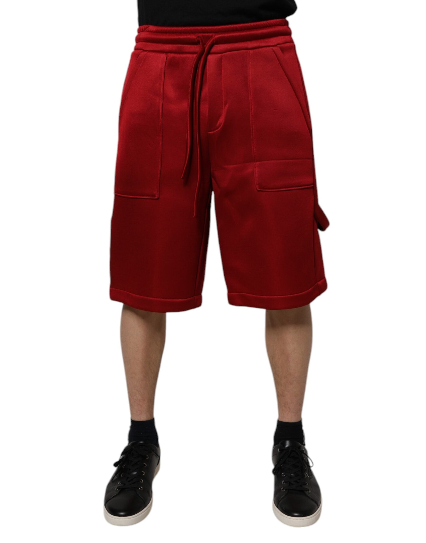 Dolce & Gabbana Maroon Viscose Nylon Mid Waist Bermuda Shorts | Regal Royce