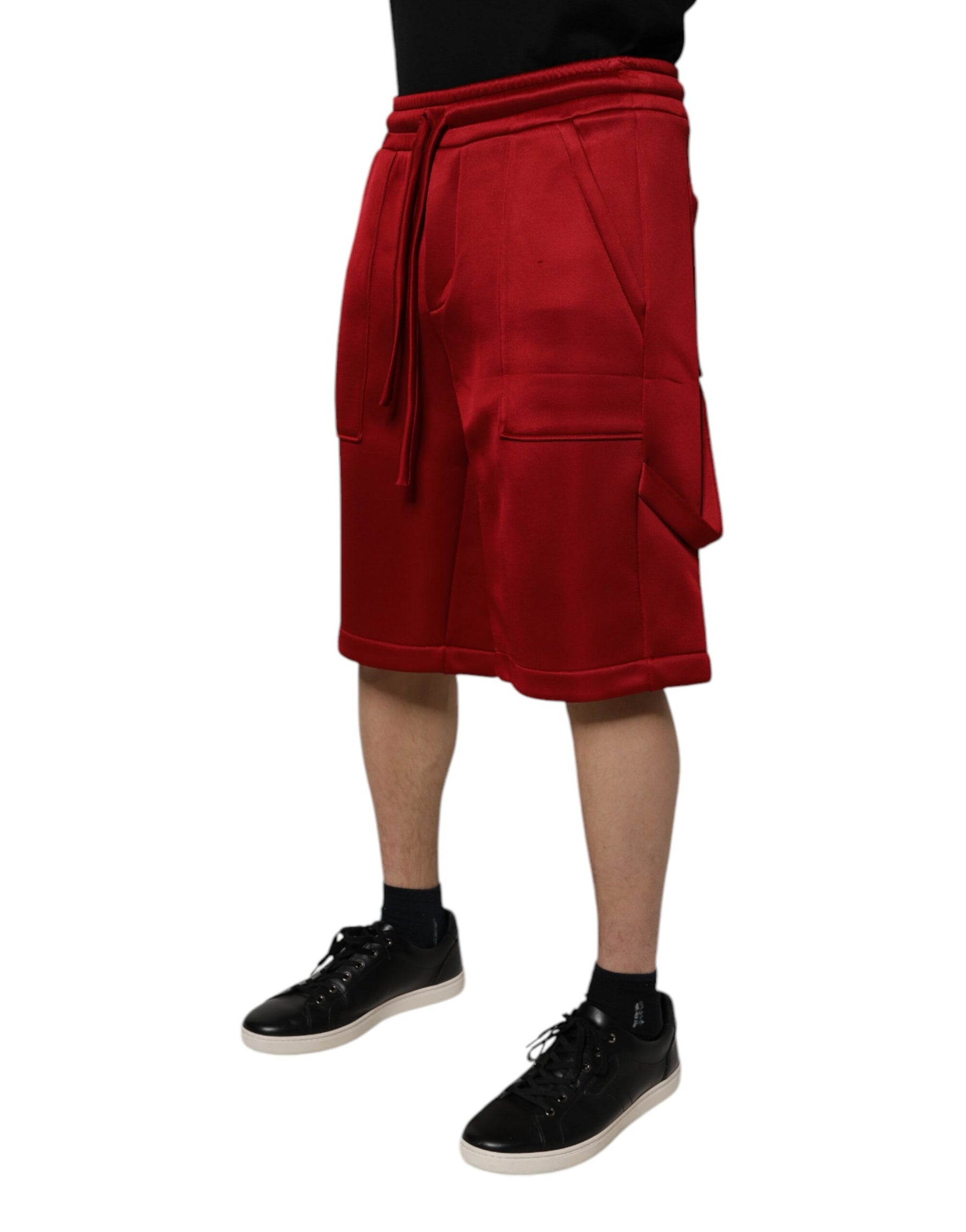 Dolce & Gabbana Maroon Viscose Nylon Mid Waist Bermuda Shorts | Regal Royce