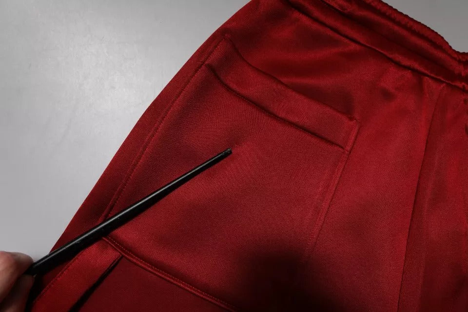 Dolce & Gabbana Maroon Viscose Nylon Mid Waist Bermuda Shorts | Regal Royce