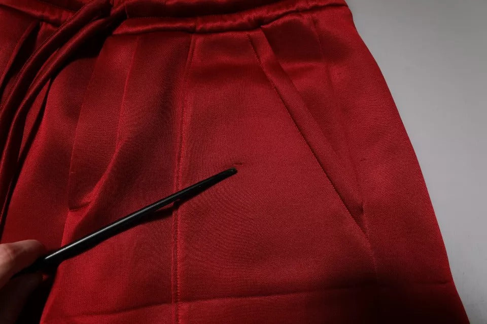 Dolce & Gabbana Maroon Viscose Nylon Mid Waist Bermuda Shorts | Regal Royce