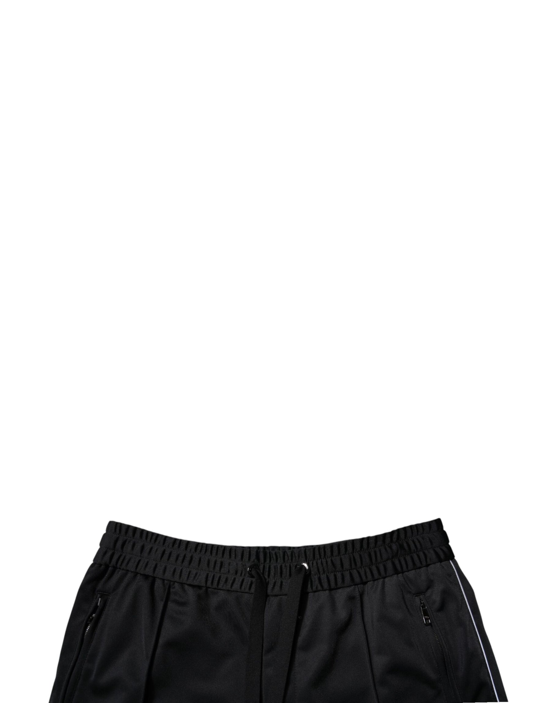 Dolce & Gabbana Black Polyester Mid Waist Men Bermuda Shorts | Regal Royce