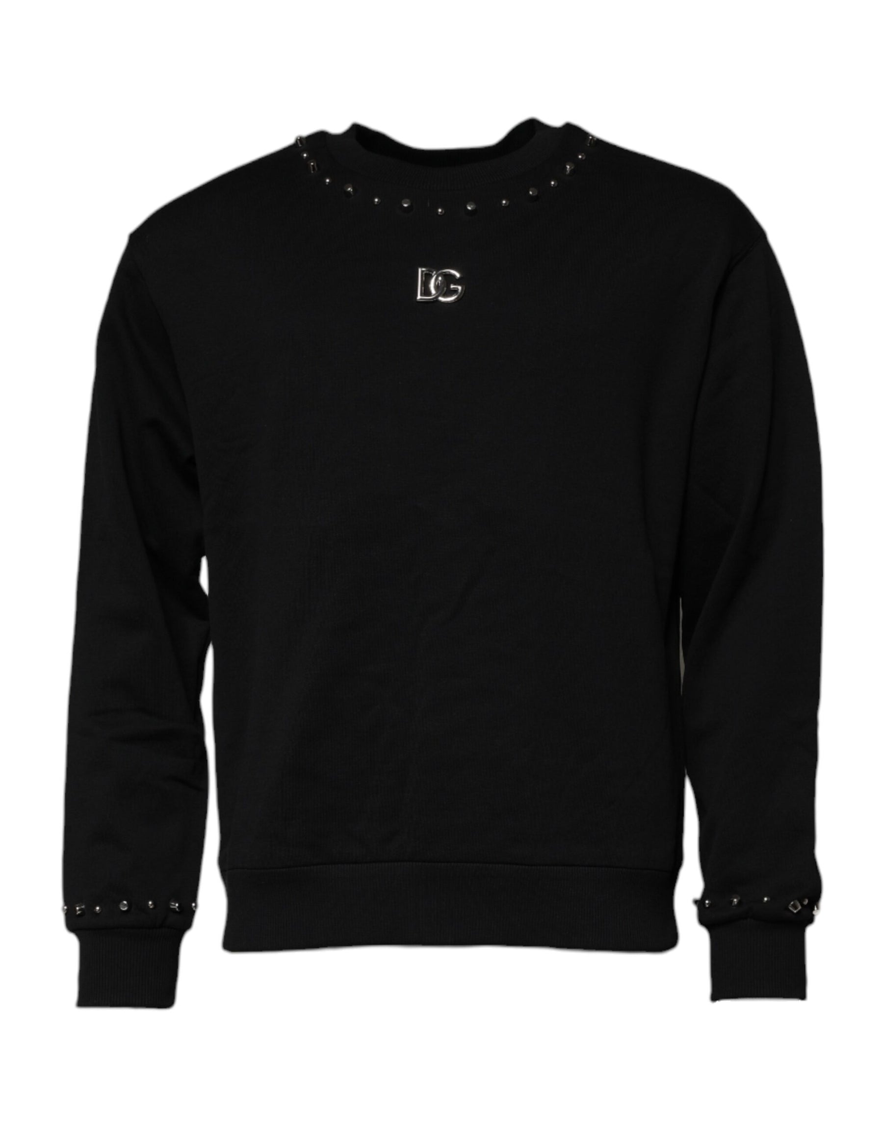 Dolce & Gabbana Black Logo Stud Pullover Sweatshirt Sweater | Regal Royce