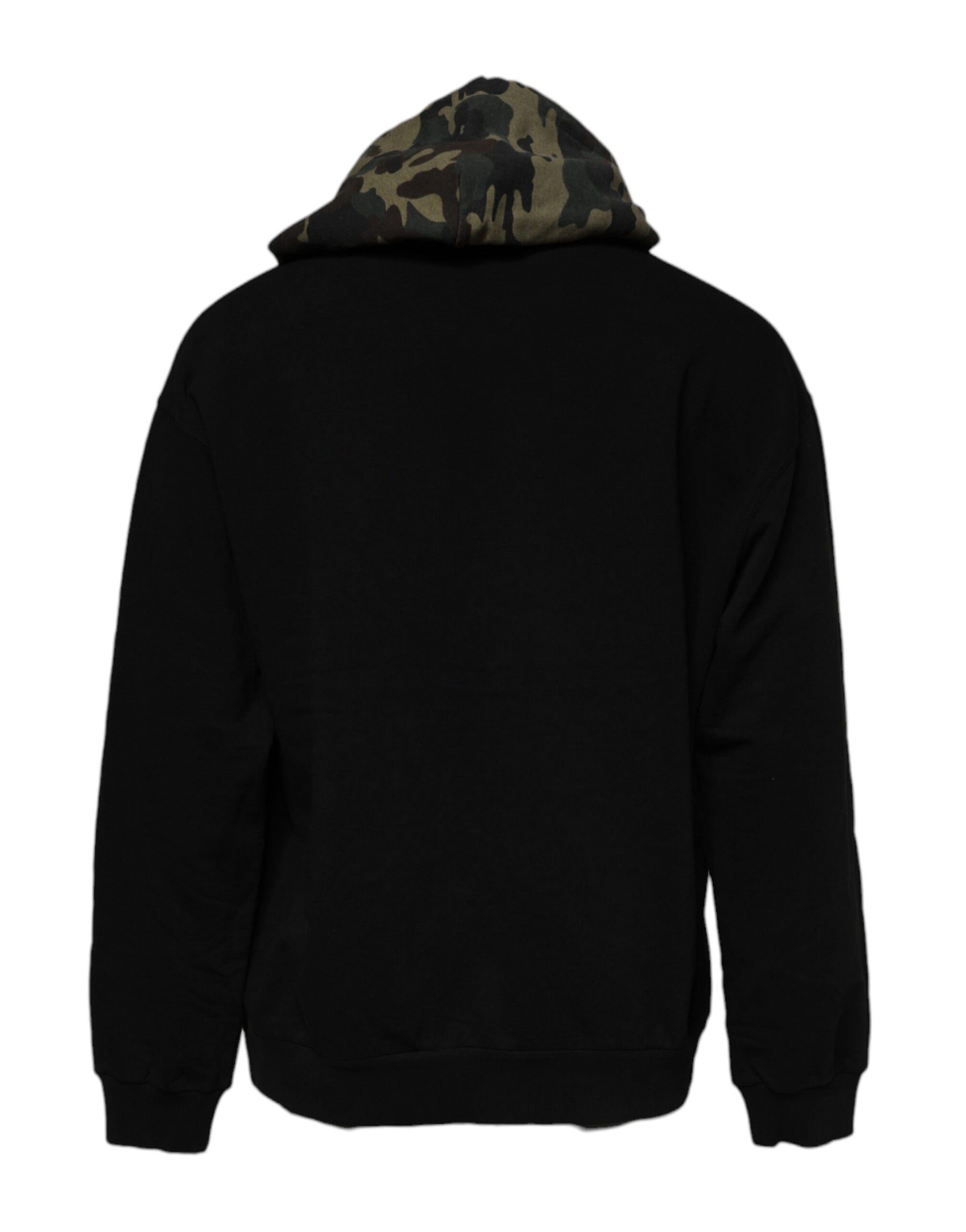 Dolce & Gabbana Black Camouflage Hooded Sweatshirt Sweater | Regal Royce