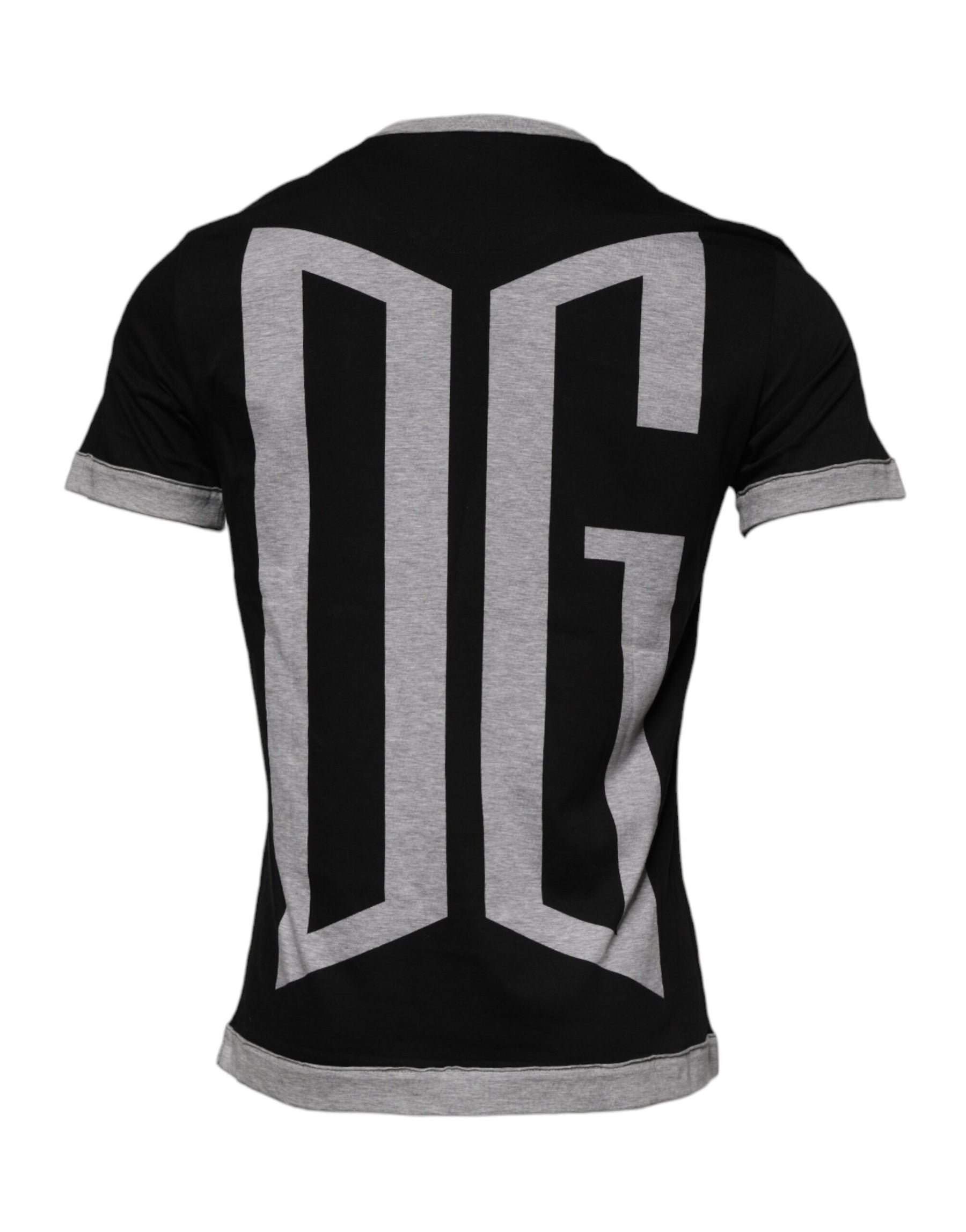 Dolce & Gabbana Black Logo Cotton Crew Neck Men Tee T-shirt | Regal Royce