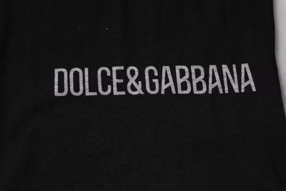 Dolce & Gabbana Black Logo Cotton Crew Neck Men Tee T-shirt | Regal Royce