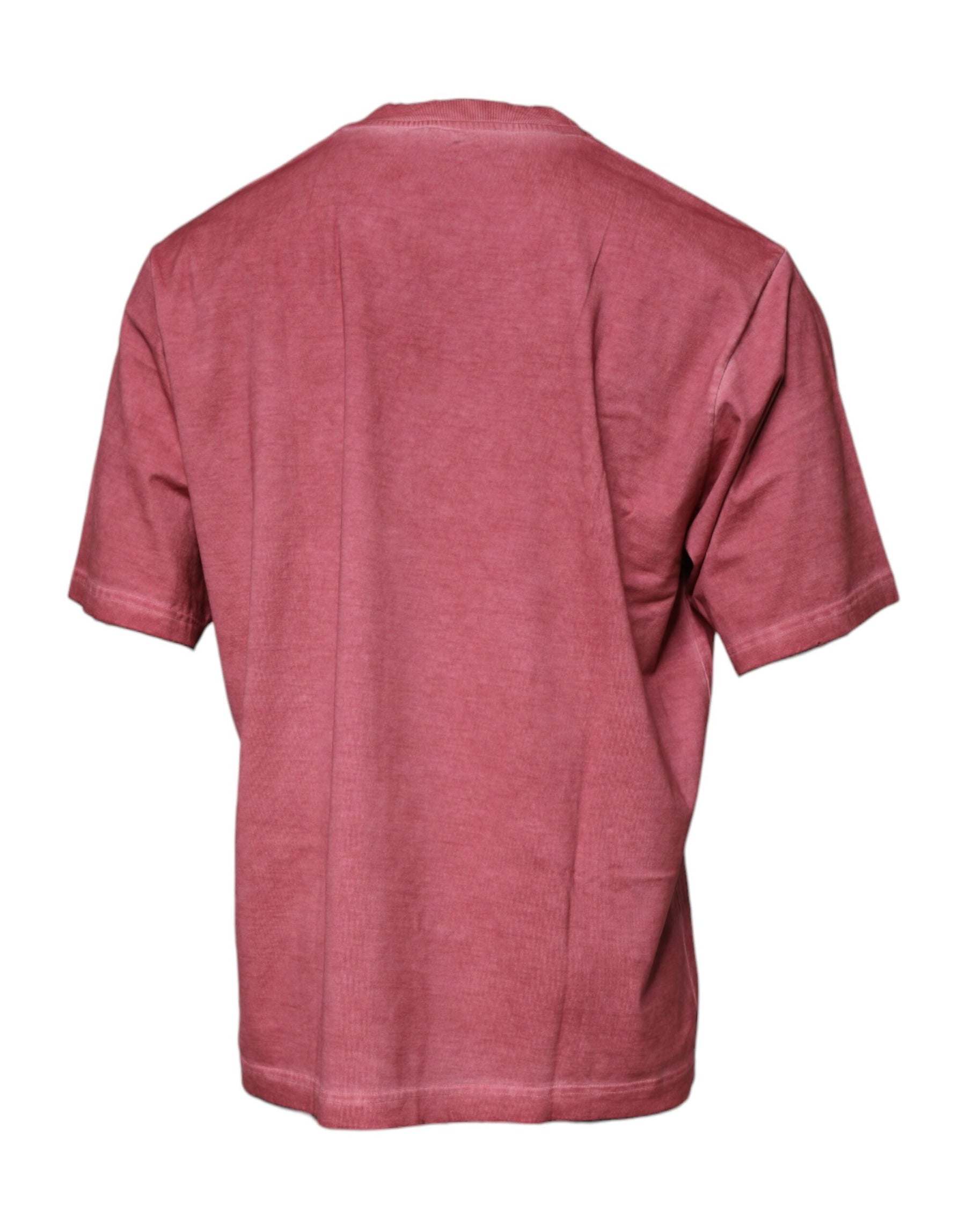 Dolce & Gabbana Pink Logo Print Cotton Crew Neck T-shirt | Regal Royce