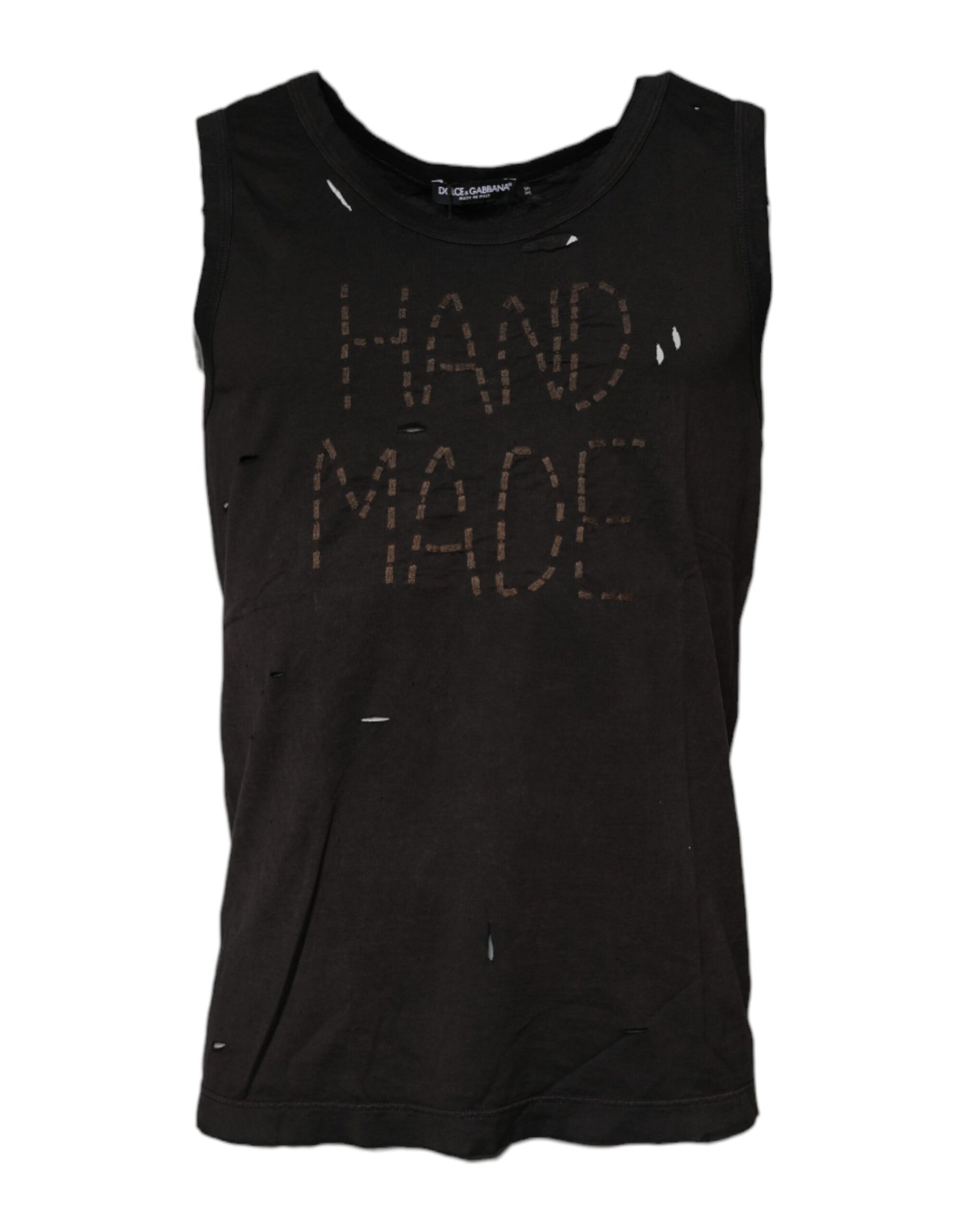 Dolce & Gabbana Black Sleeveless Round Neck Tank T-shirt | Regal Royce