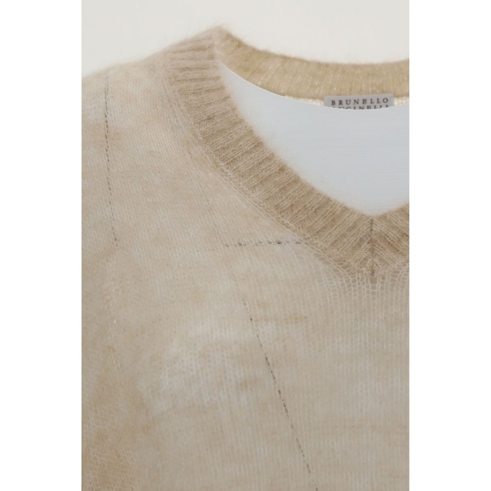 Brunello Cucinelli Beige Mohair Sweatshirt | Regal Royce