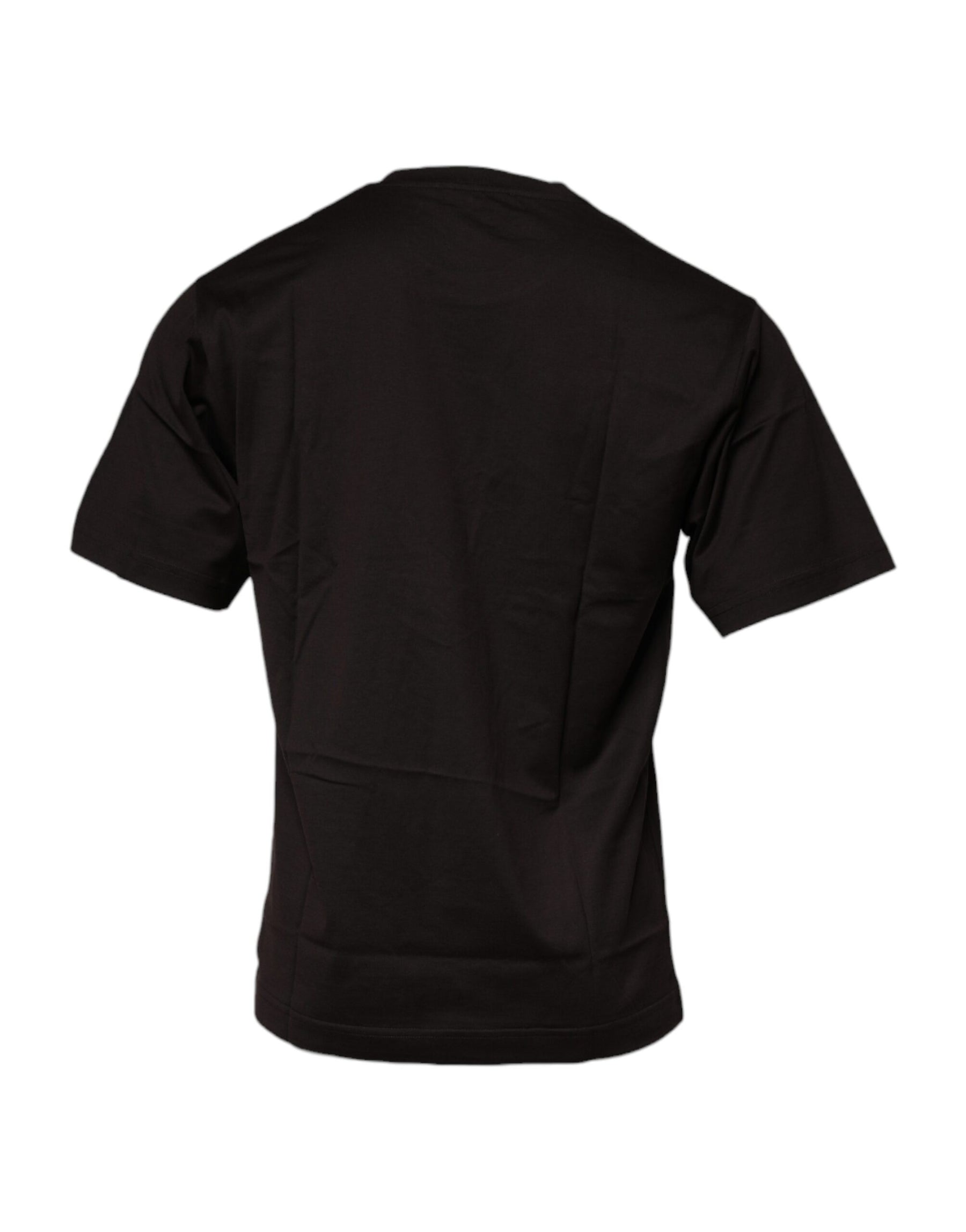 Dolce & Gabbana Dark Brown Logo Cotton Crew Neck T-shirt | Regal Royce