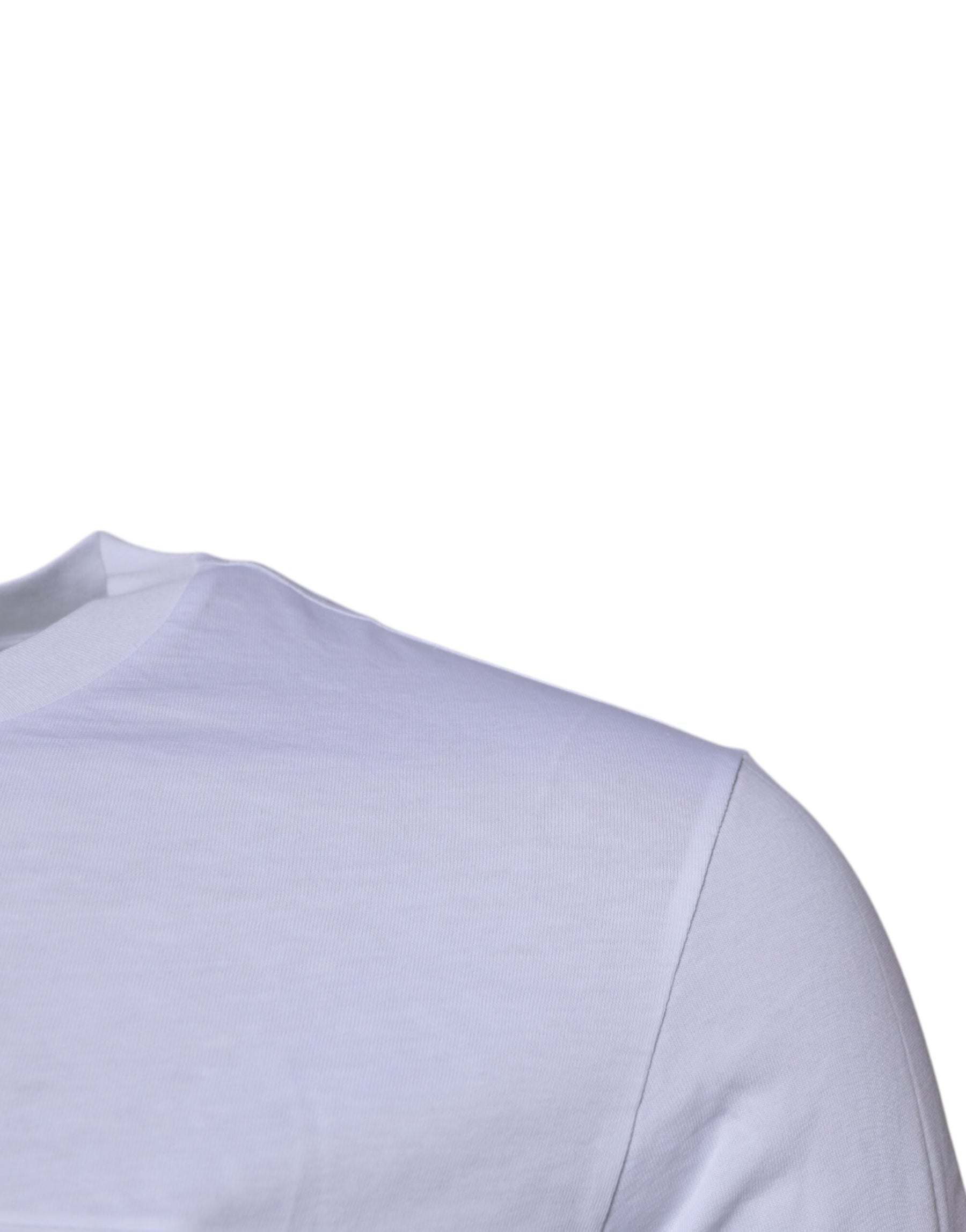 Dolce & Gabbana White Logo Plaque Cotton Crew Neck T-shirt | Regal Royce